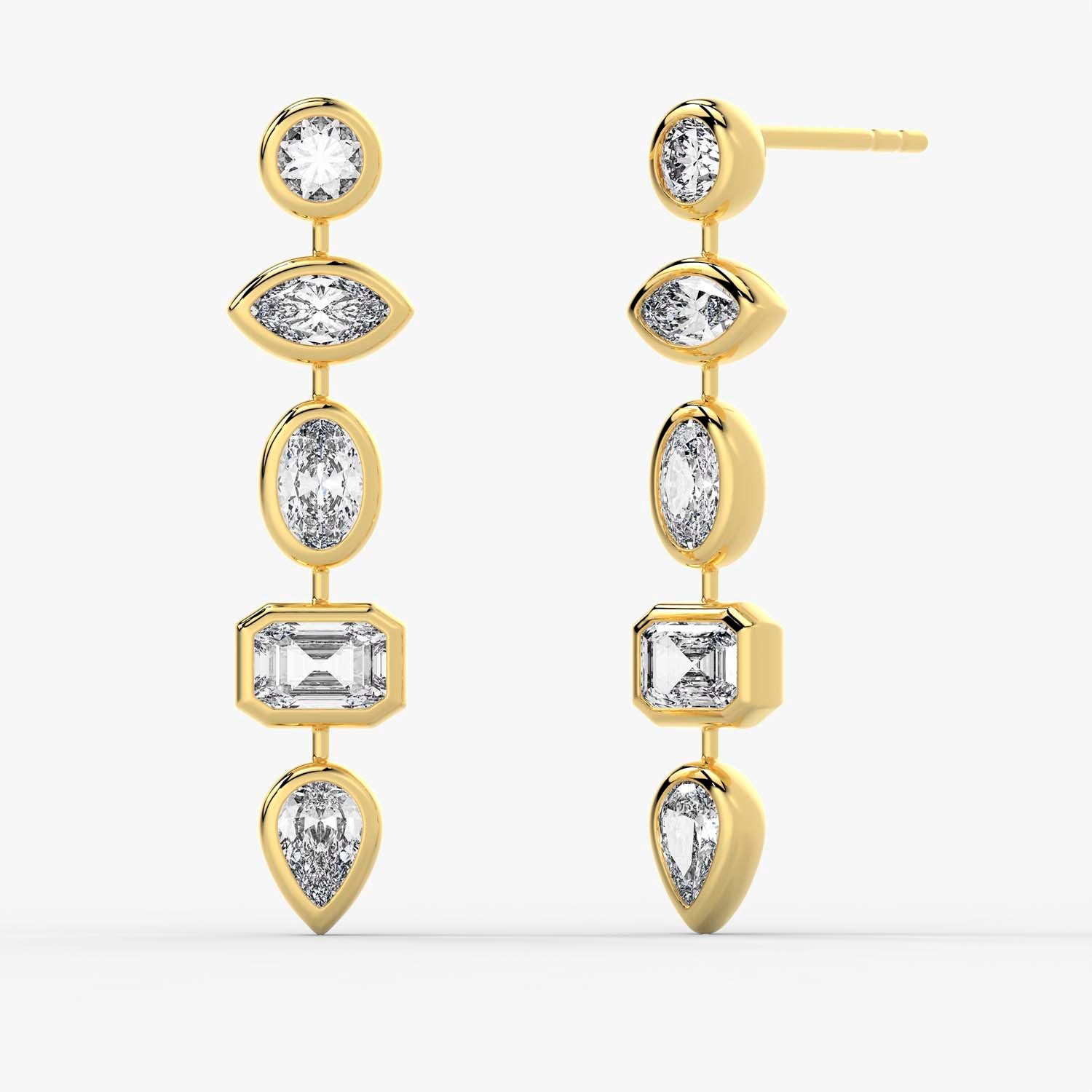 The Cascade Bezel Earrings