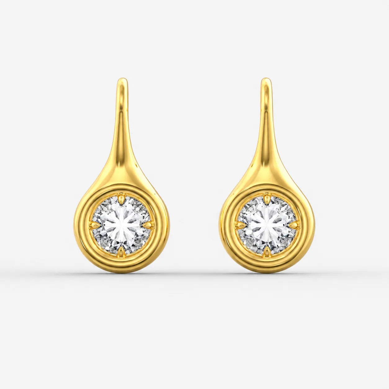 The Teardrop Solitaire Hook Earrings
