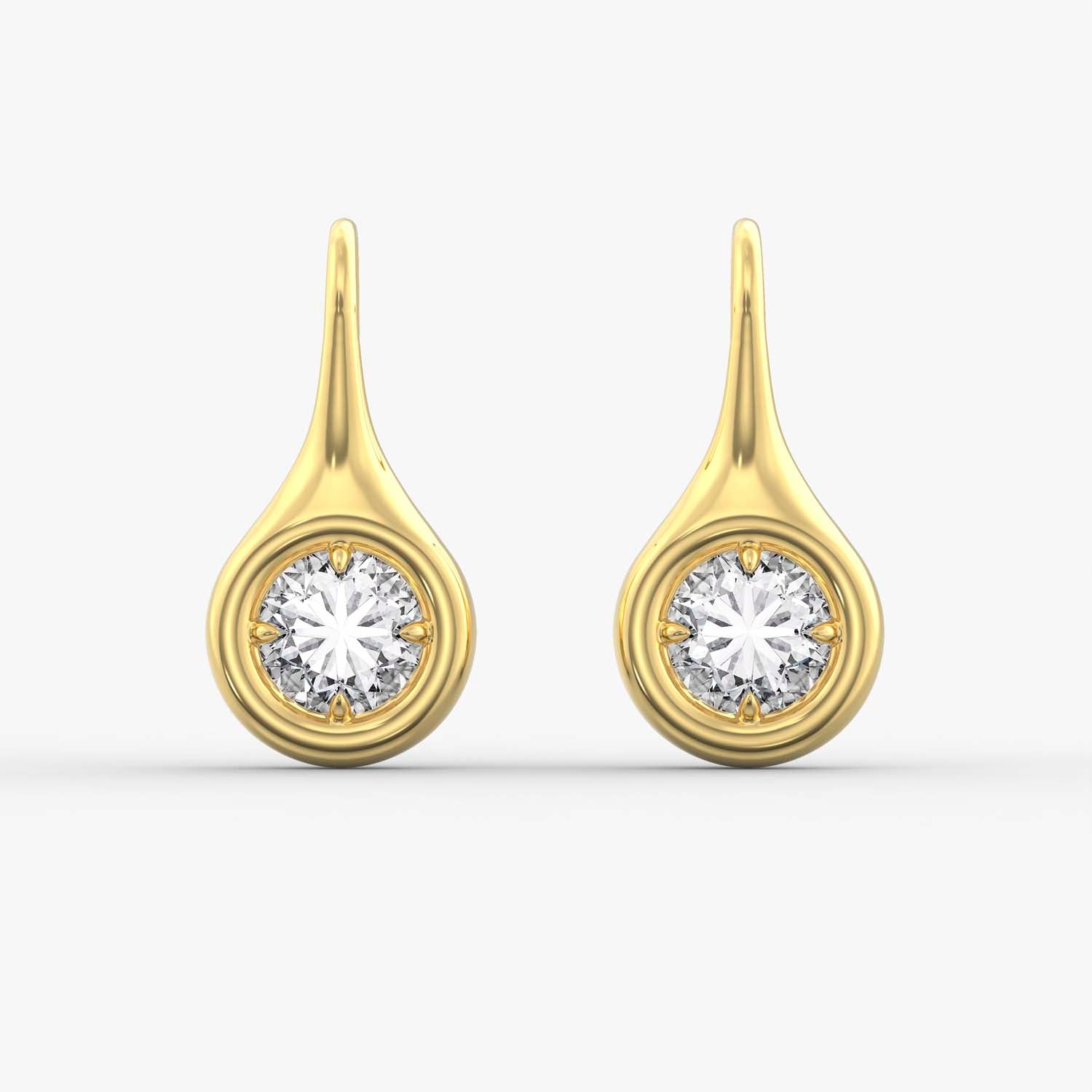 The Teardrop Solitaire Hook Earrings