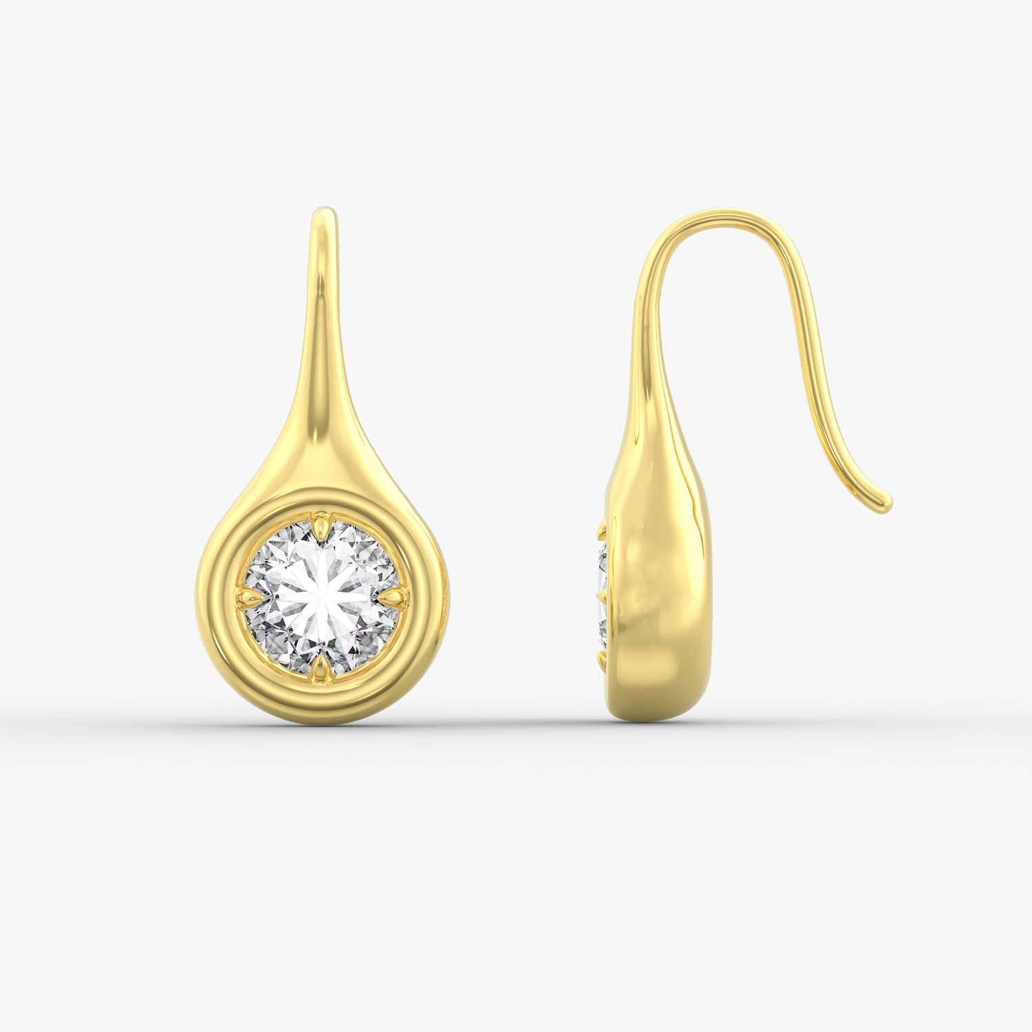 The Teardrop Solitaire Hook Earrings