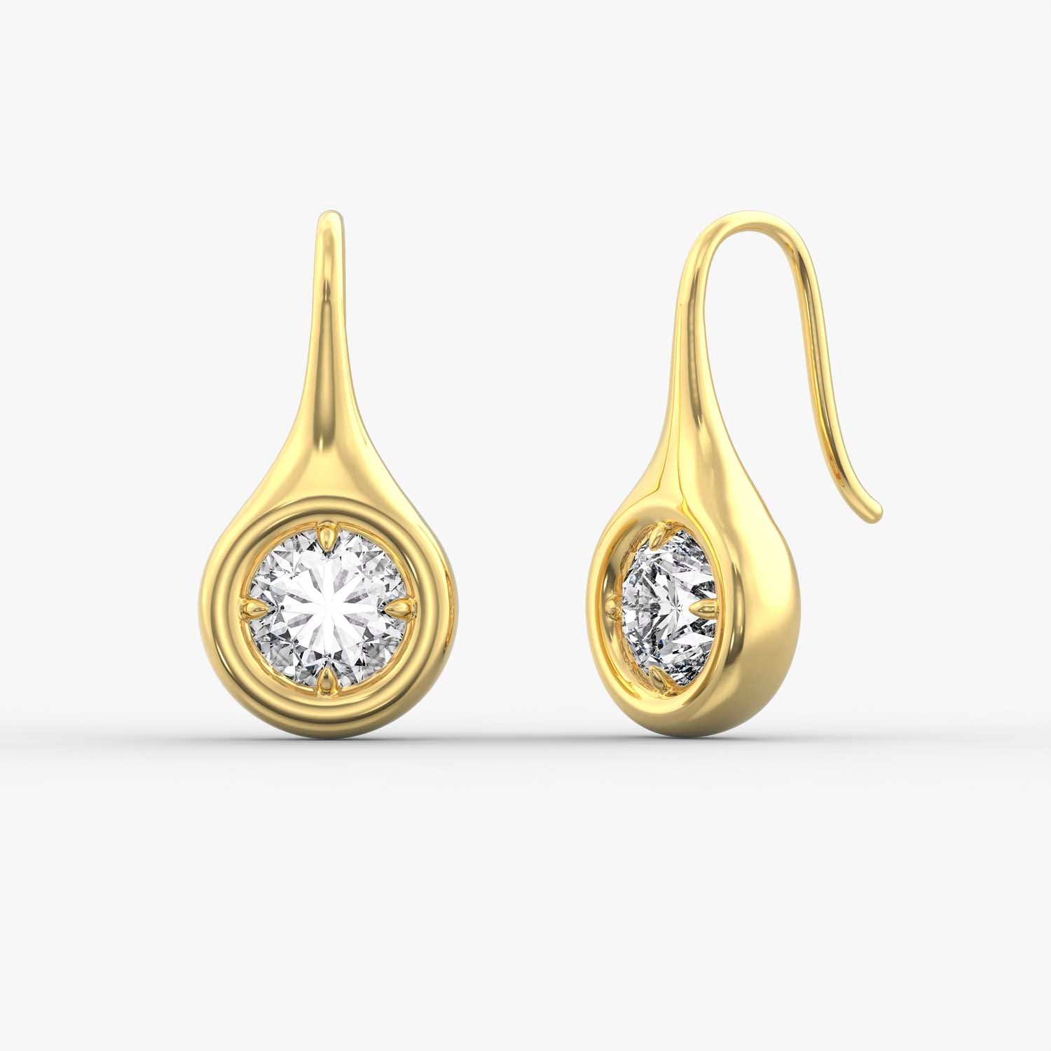 The Teardrop Solitaire Hook Earrings