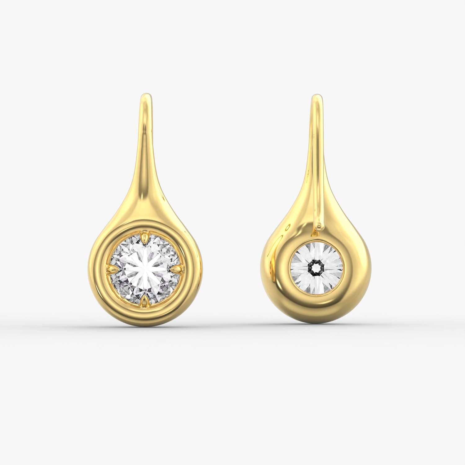 The Teardrop Solitaire Hook Earrings