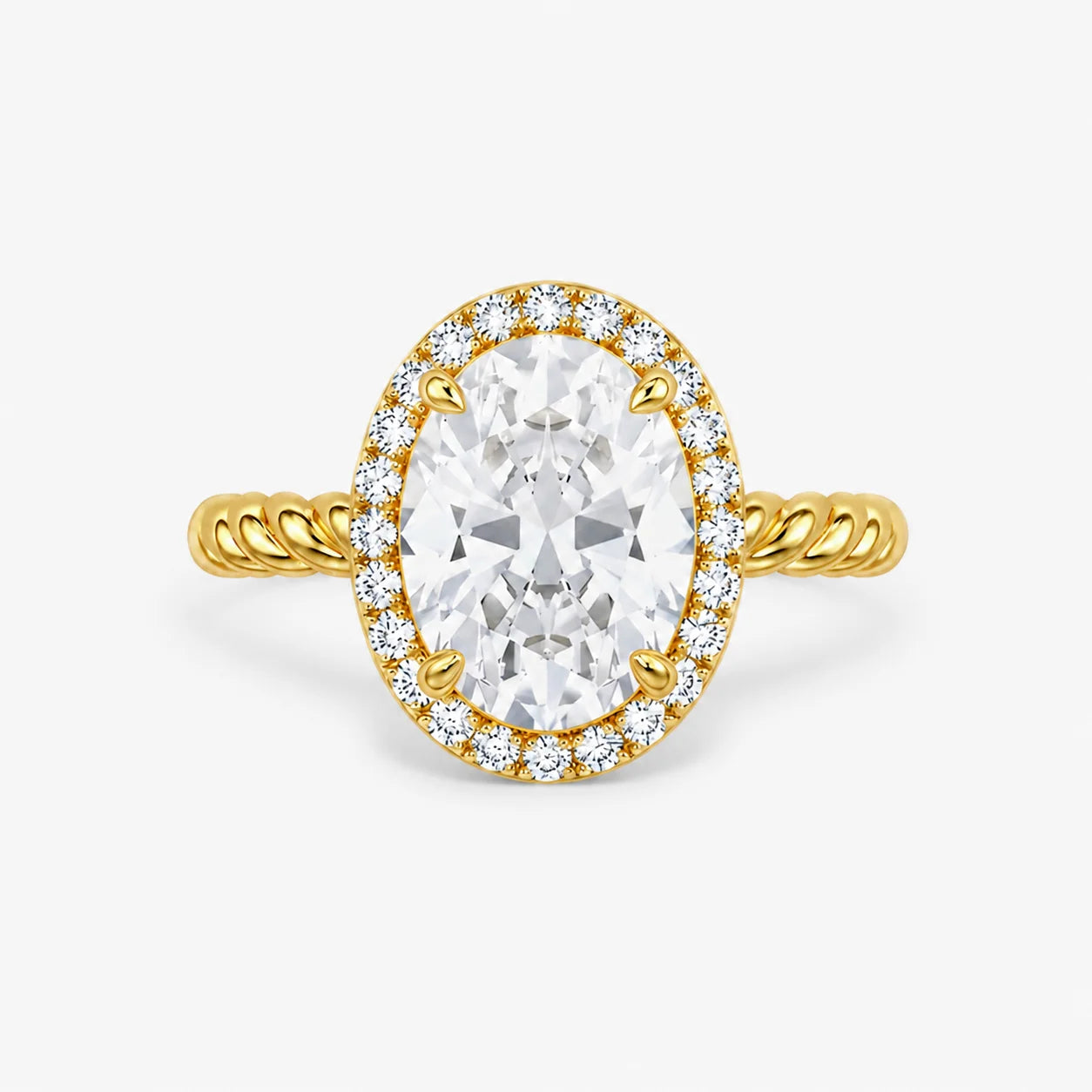 The Lumiere Corda Oval Halo Solitaire Ring