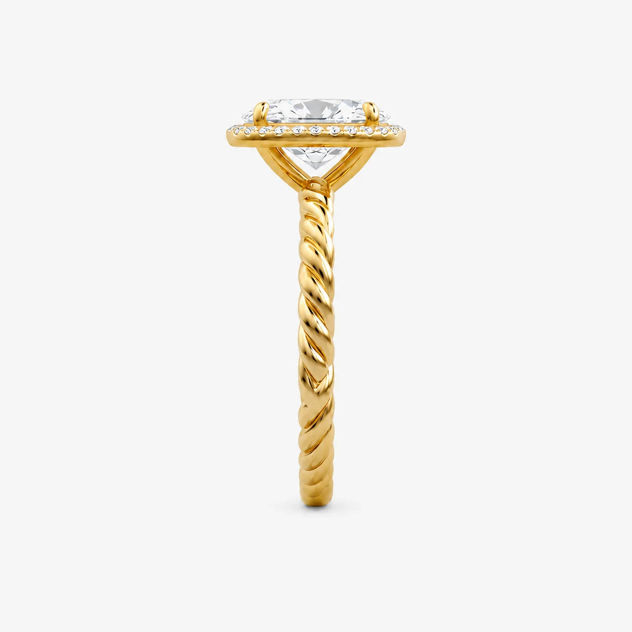 The Lumiere Corda Oval Halo Solitaire Ring