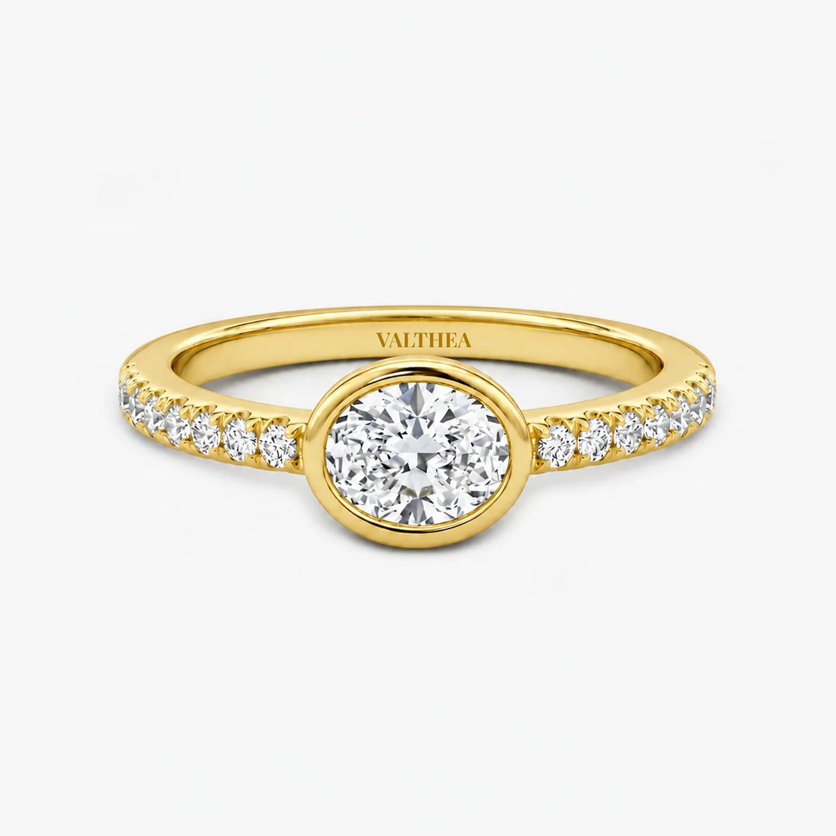 The Lux Ordo Lumiere Oval Bezel Pave Ring