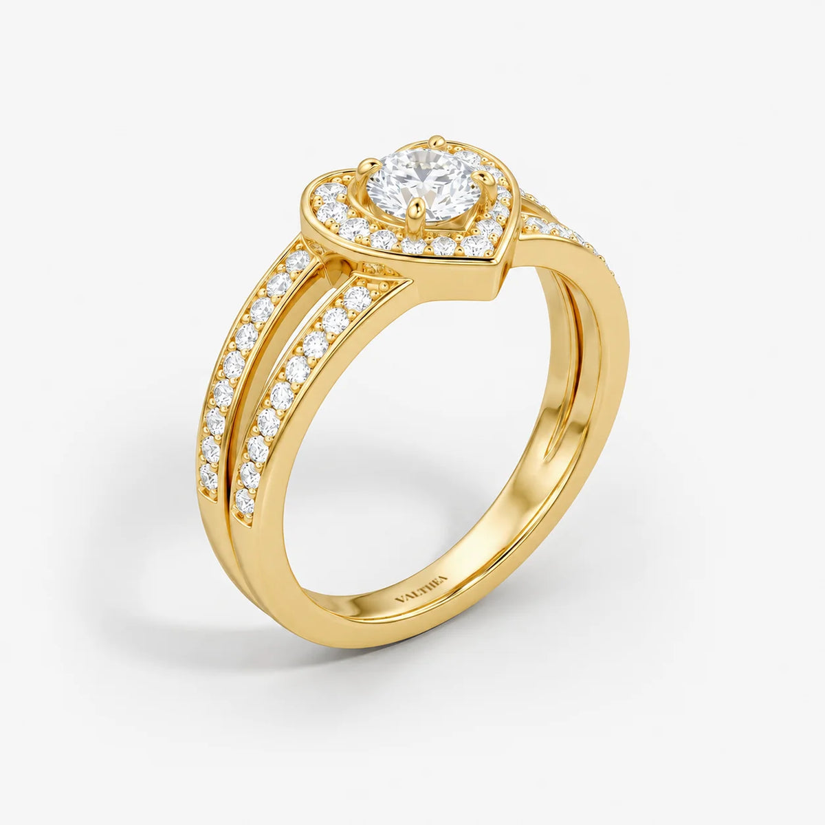 The Cor Lumiere Heart Solitaire Ring Set