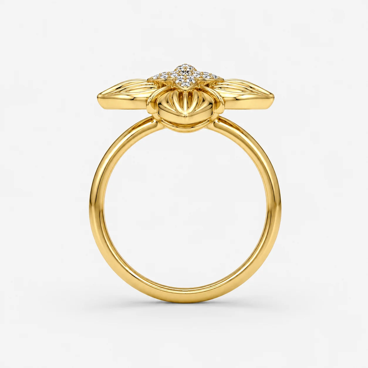 The Luminis Clementia Cross Floral Filigree Ring