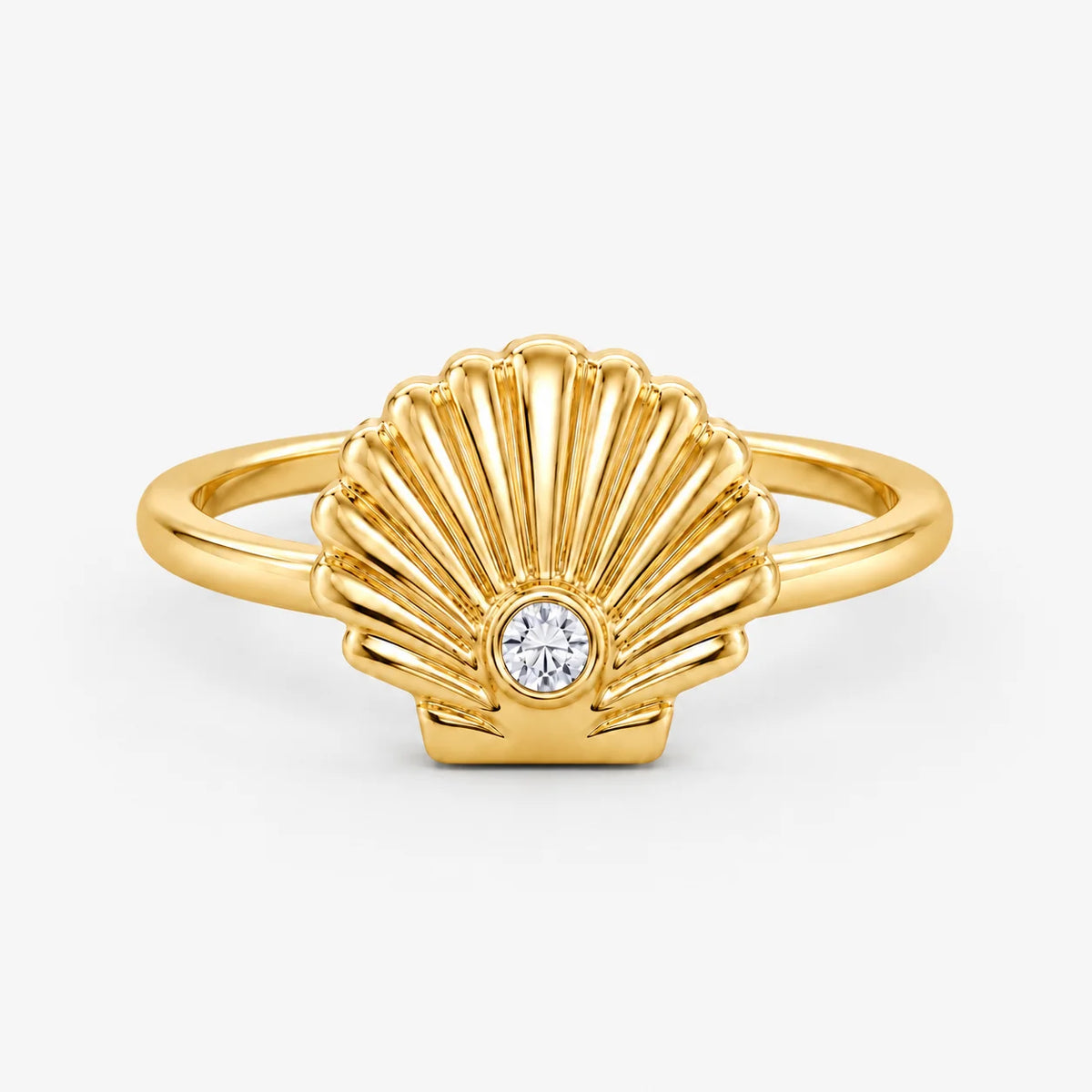 The Lux Ordo Fluctus Shell Diamond Ring