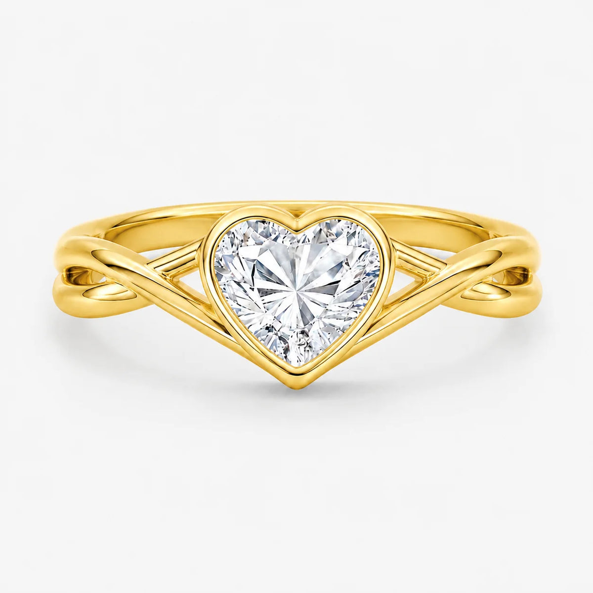 The Lux Ordo Lumiere Heart Bezel Twist Ring