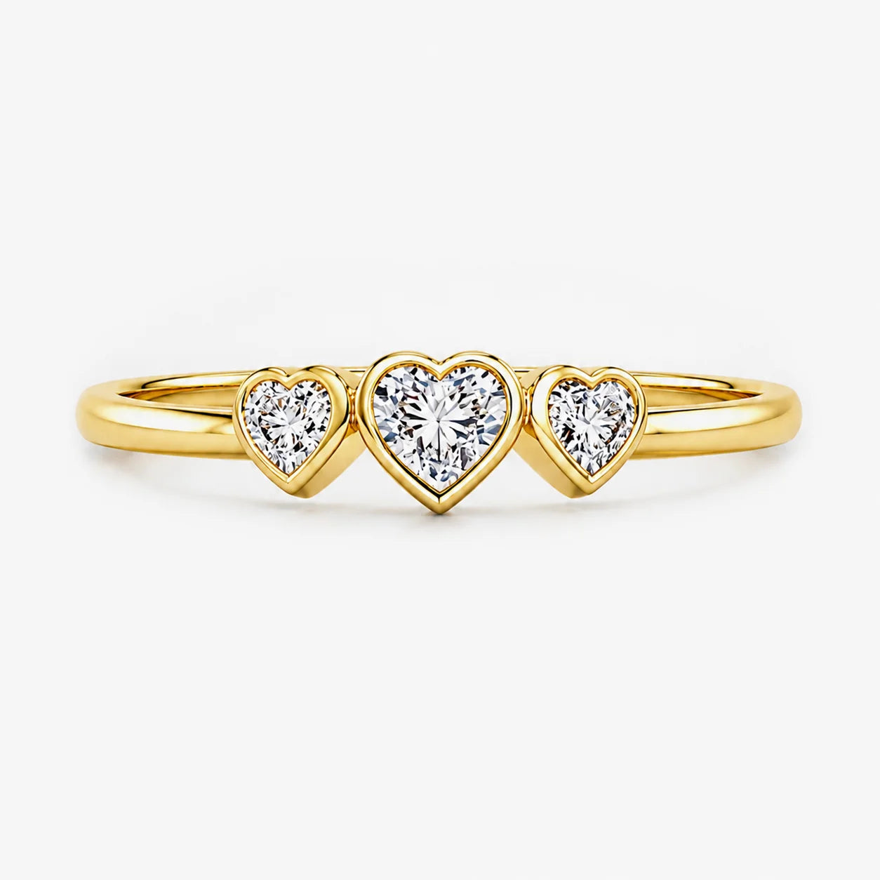 The Cor Fluctus Triple Heart Pave Ring