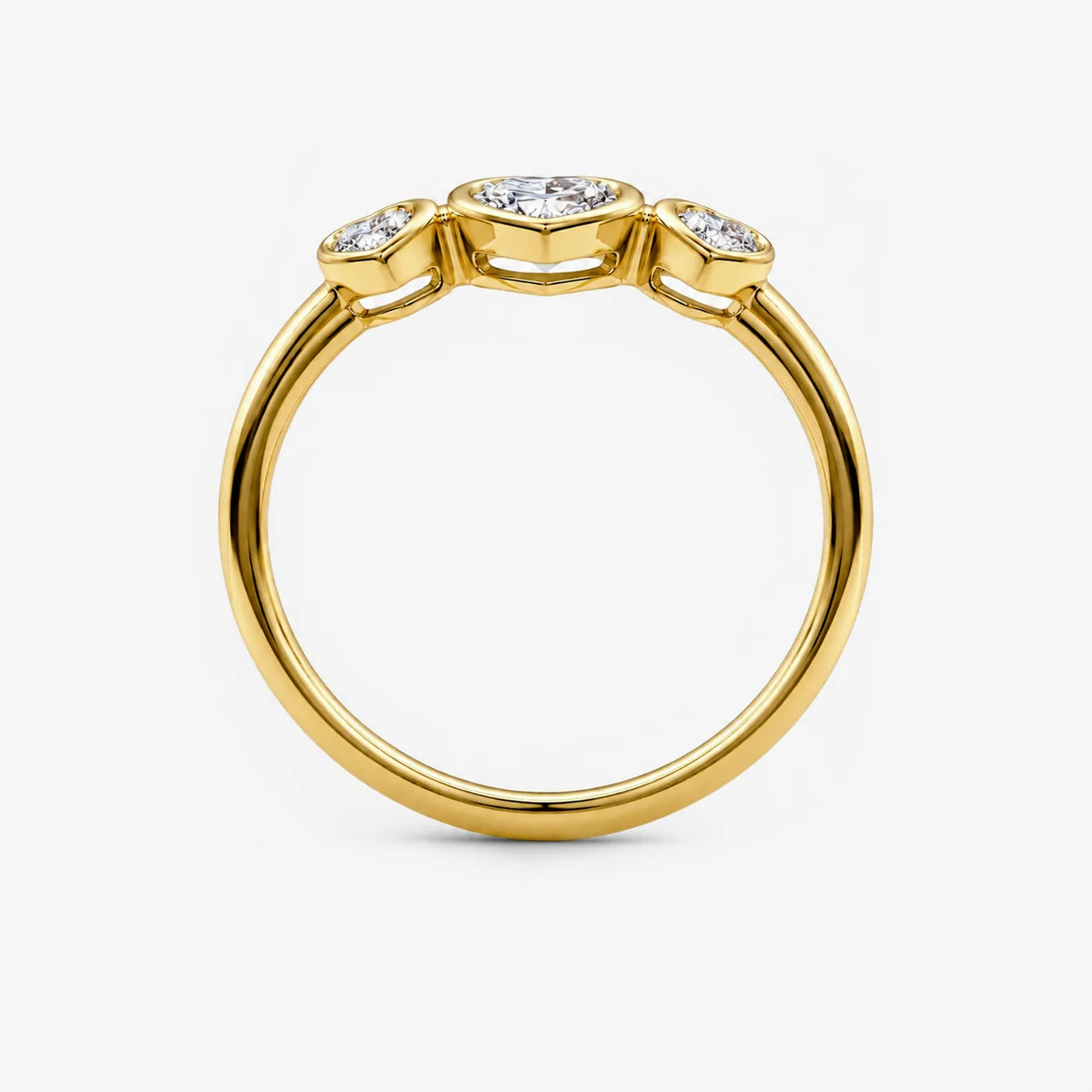 The Cor Fluctus Triple Heart Pave Ring