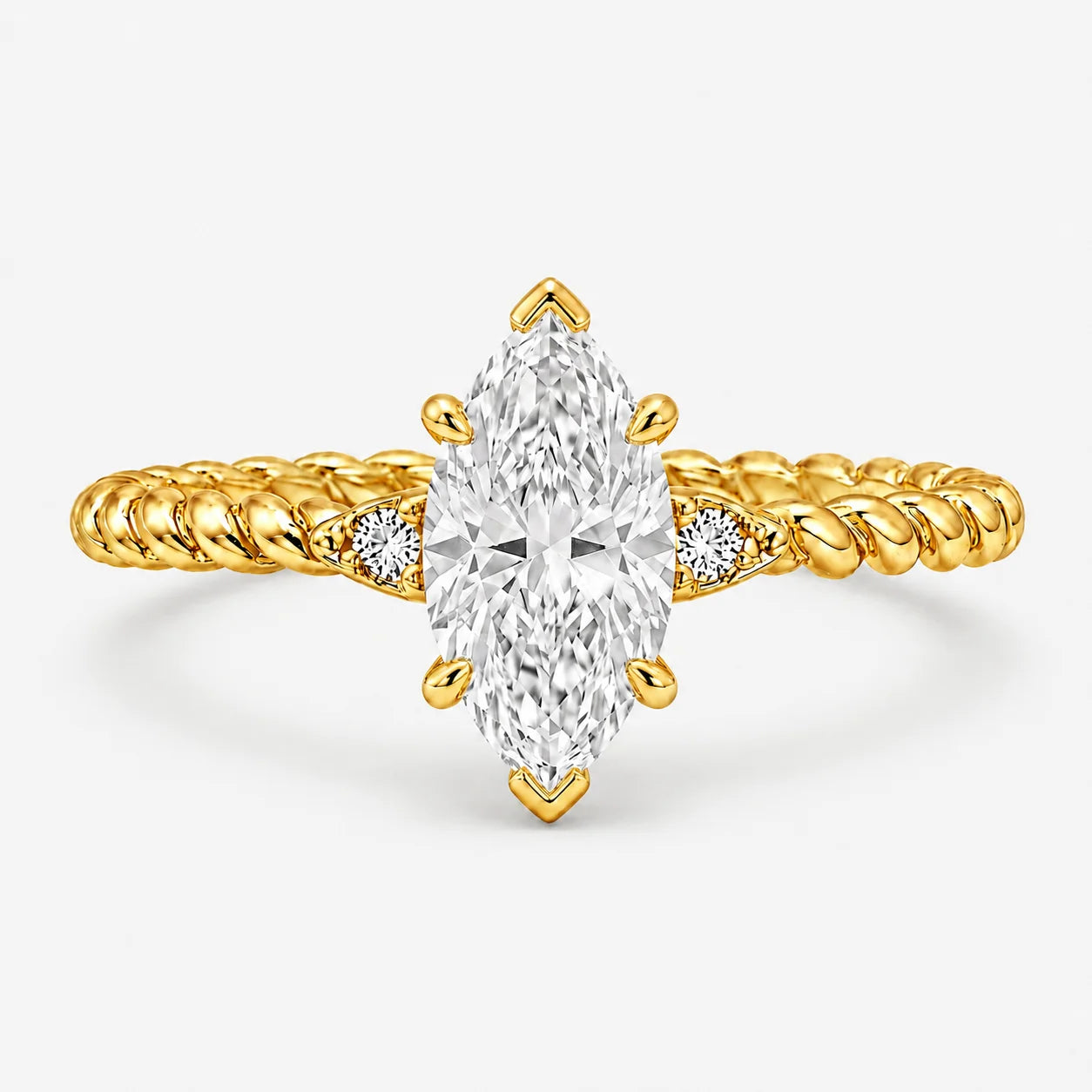 The Cordis Marquise Rope Solitaire Ring