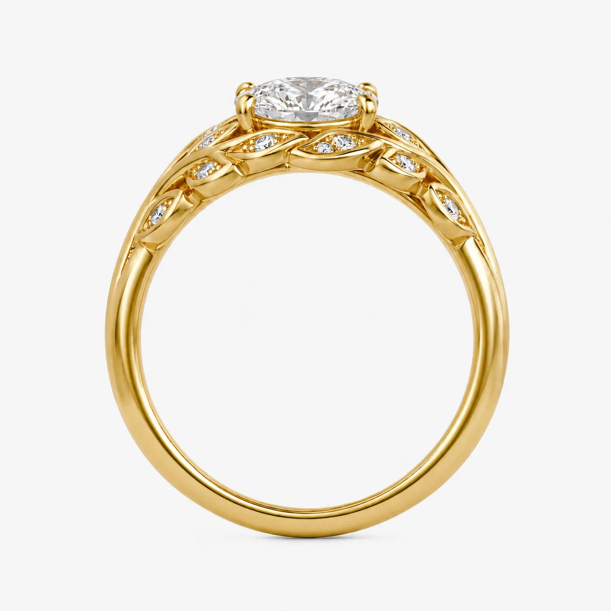 The Clementia Lumiere Oval Filigree Olive Leaf Ring