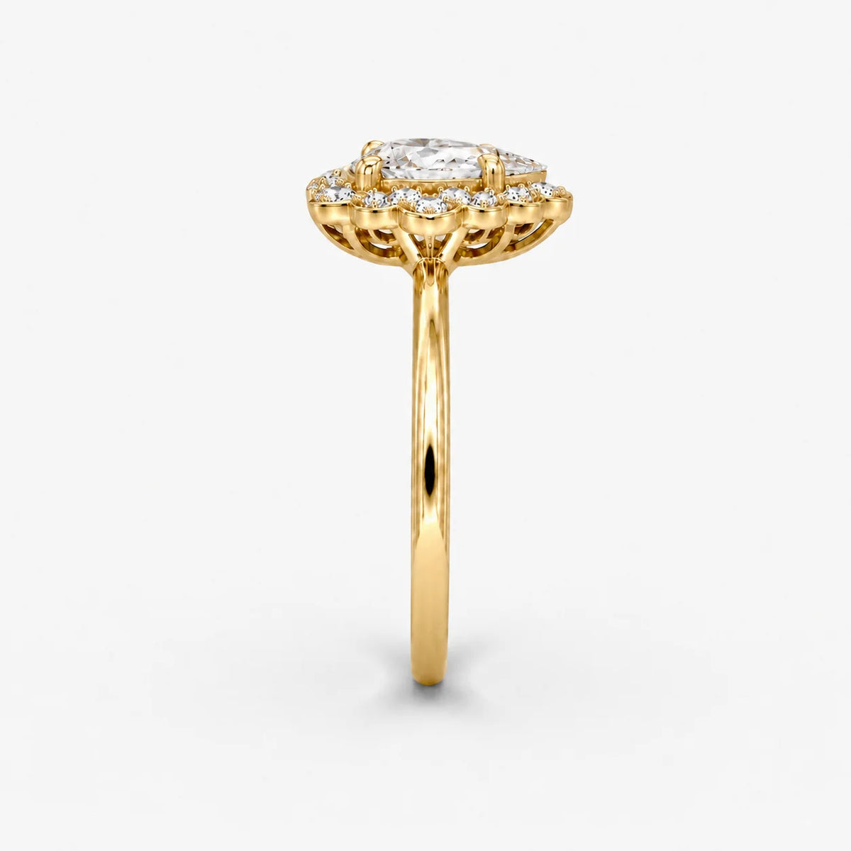 The Lux Ordo Corona Pear Solitaire Ring