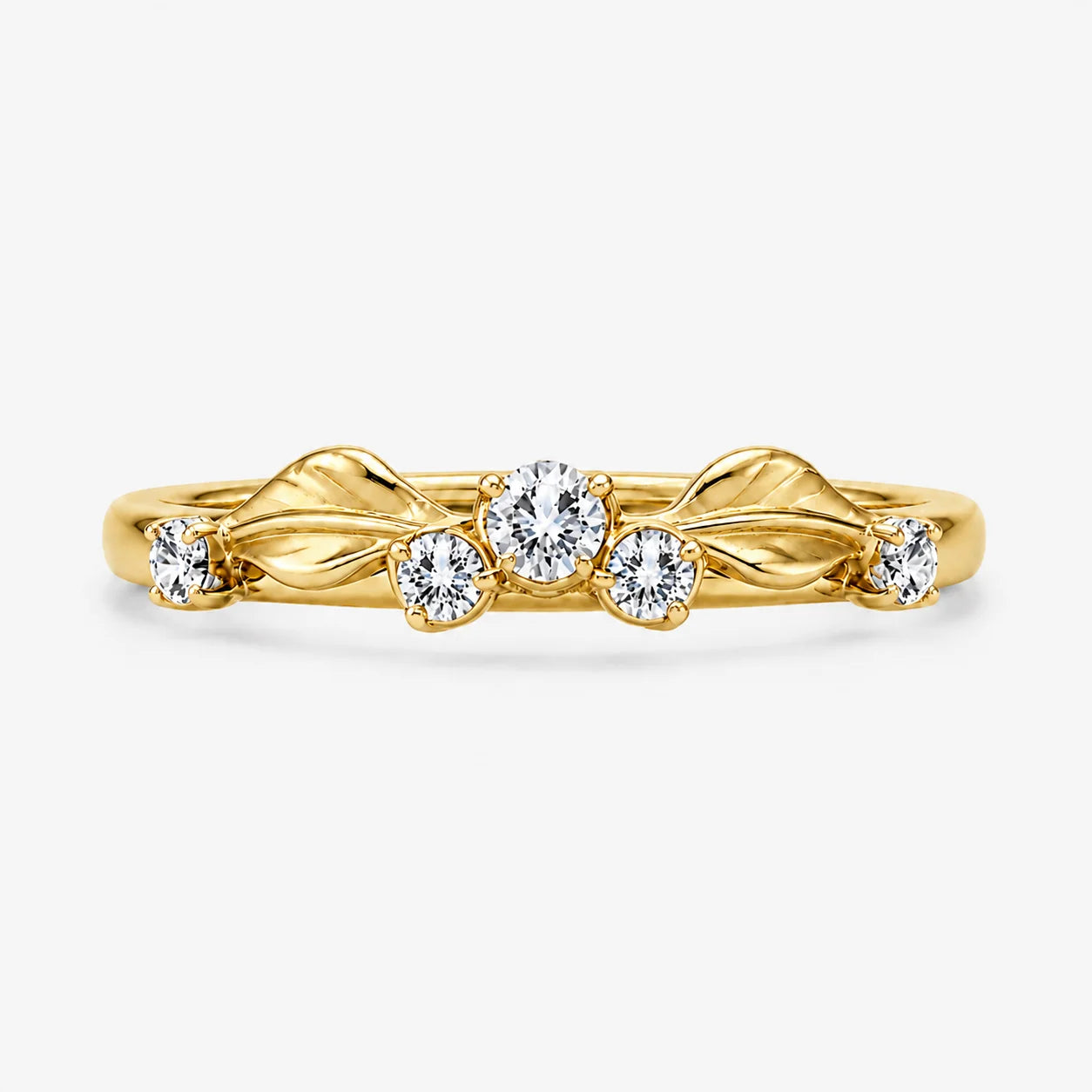 The Lux Ordo Lumiere Round Leaf Pave Ring