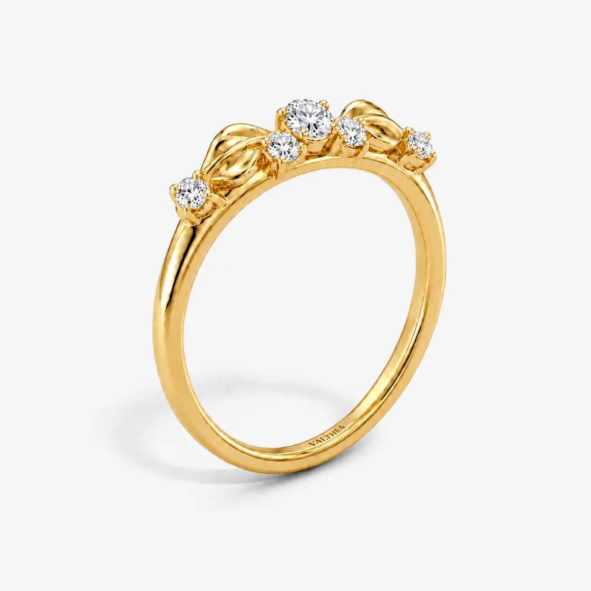 The Lux Ordo Lumiere Round Leaf Pave Ring