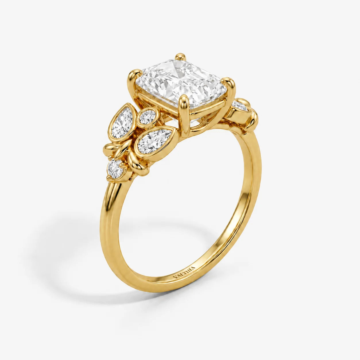 The Filigree Lumiere Emerald Cut Solitaire Ring