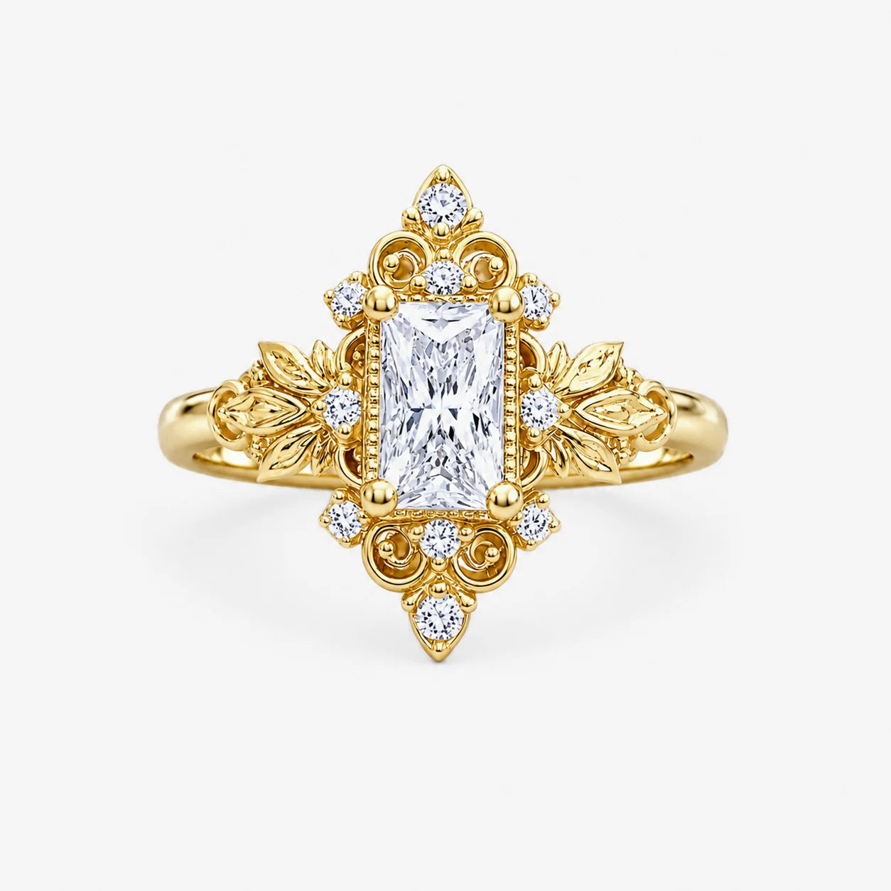 The Clementia Lumiere Radiant Cut Filigree Ring