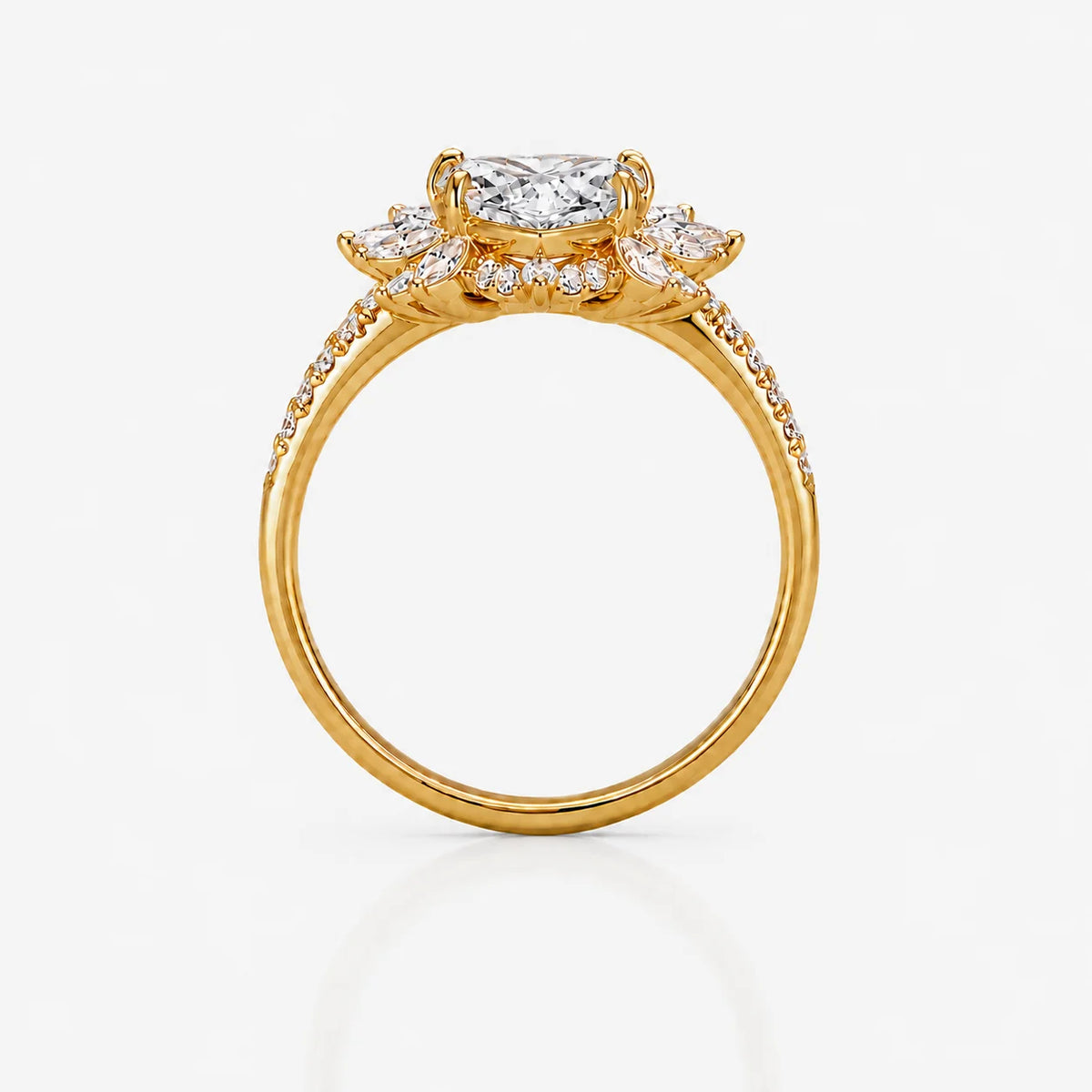 The Clementia Lumiere Pear-Shaped Lotus Pave Ring