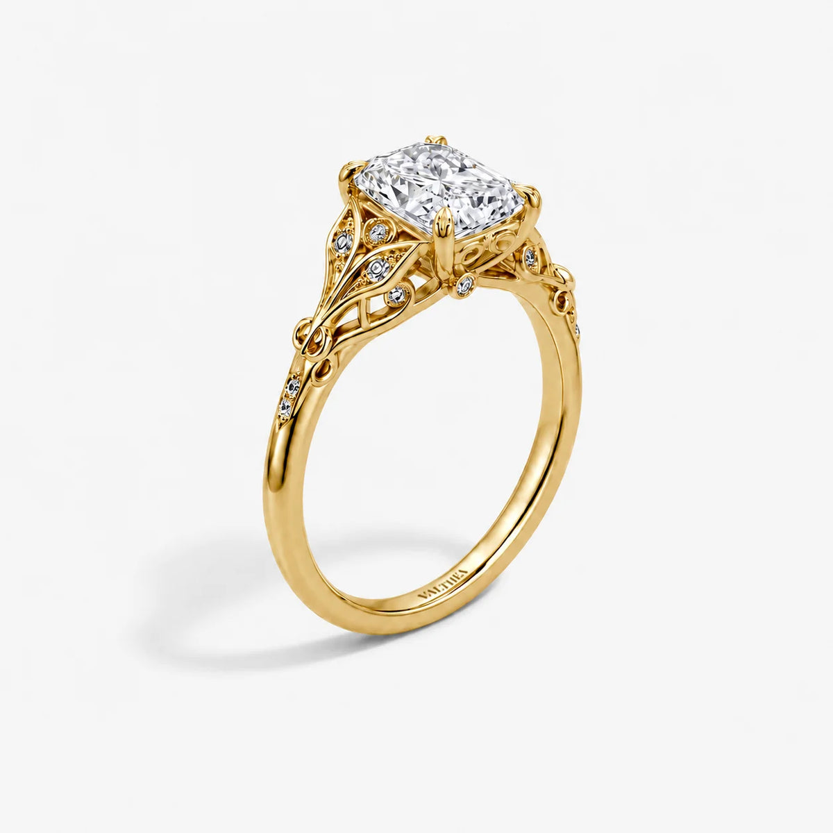 The Clementia Lumiere Radiant Cut Filigree Royal Power Ring