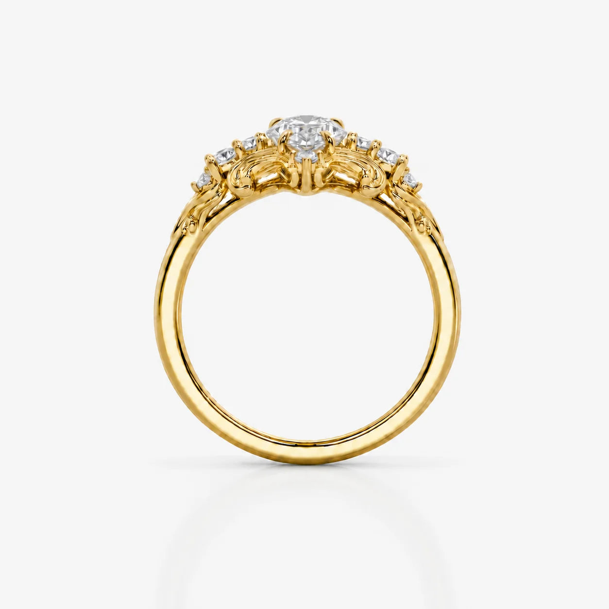 The Clementia Lumiere Marquise Filigree Royal Power Ring