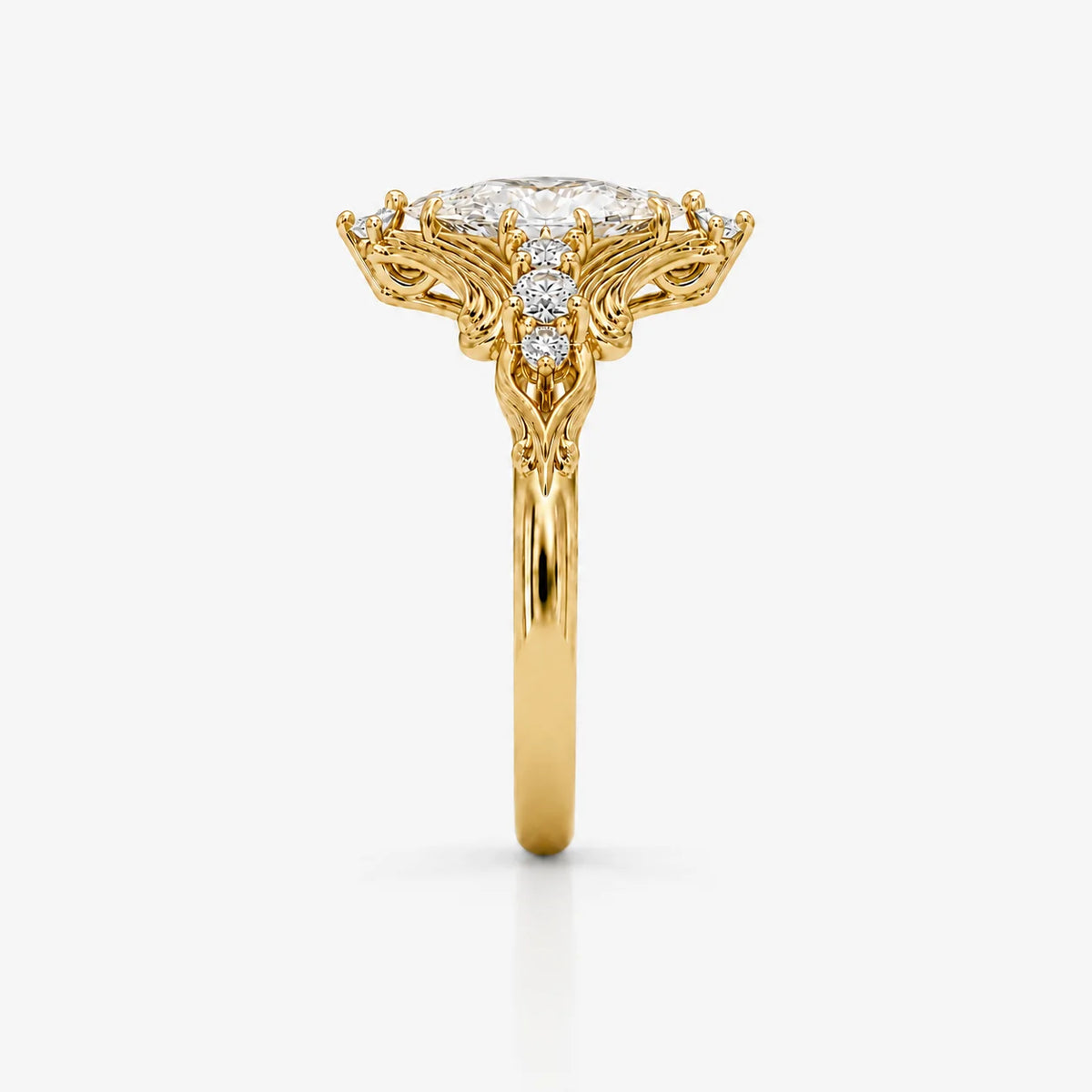 The Clementia Lumiere Marquise Filigree Royal Power Ring