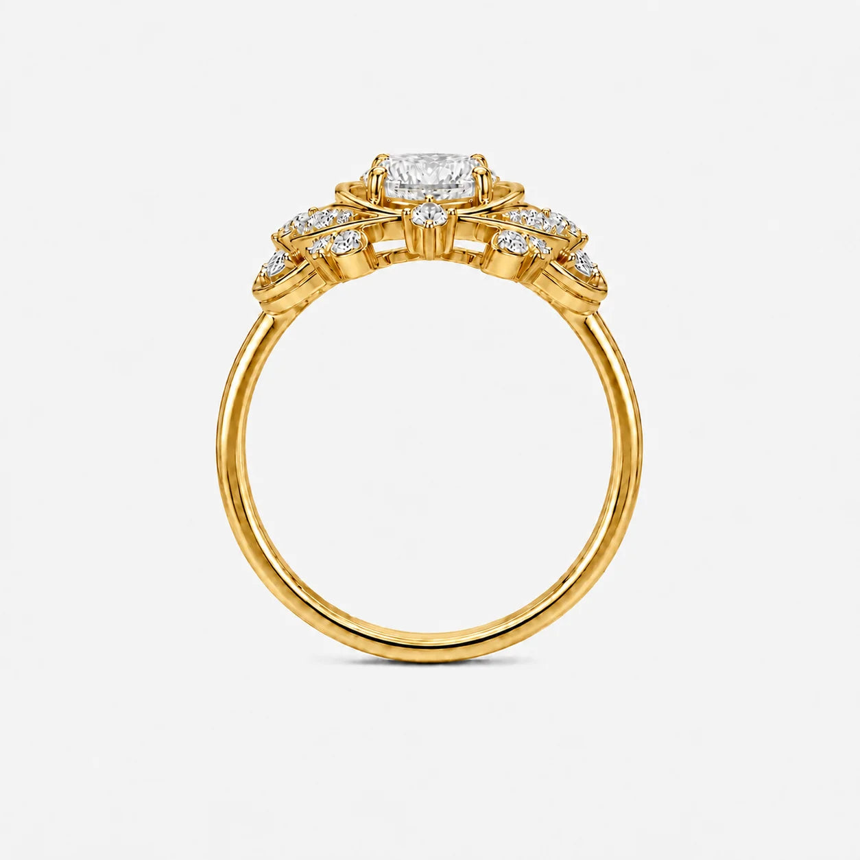 The Clementia Lumiere Oval Filigree Crown Ring