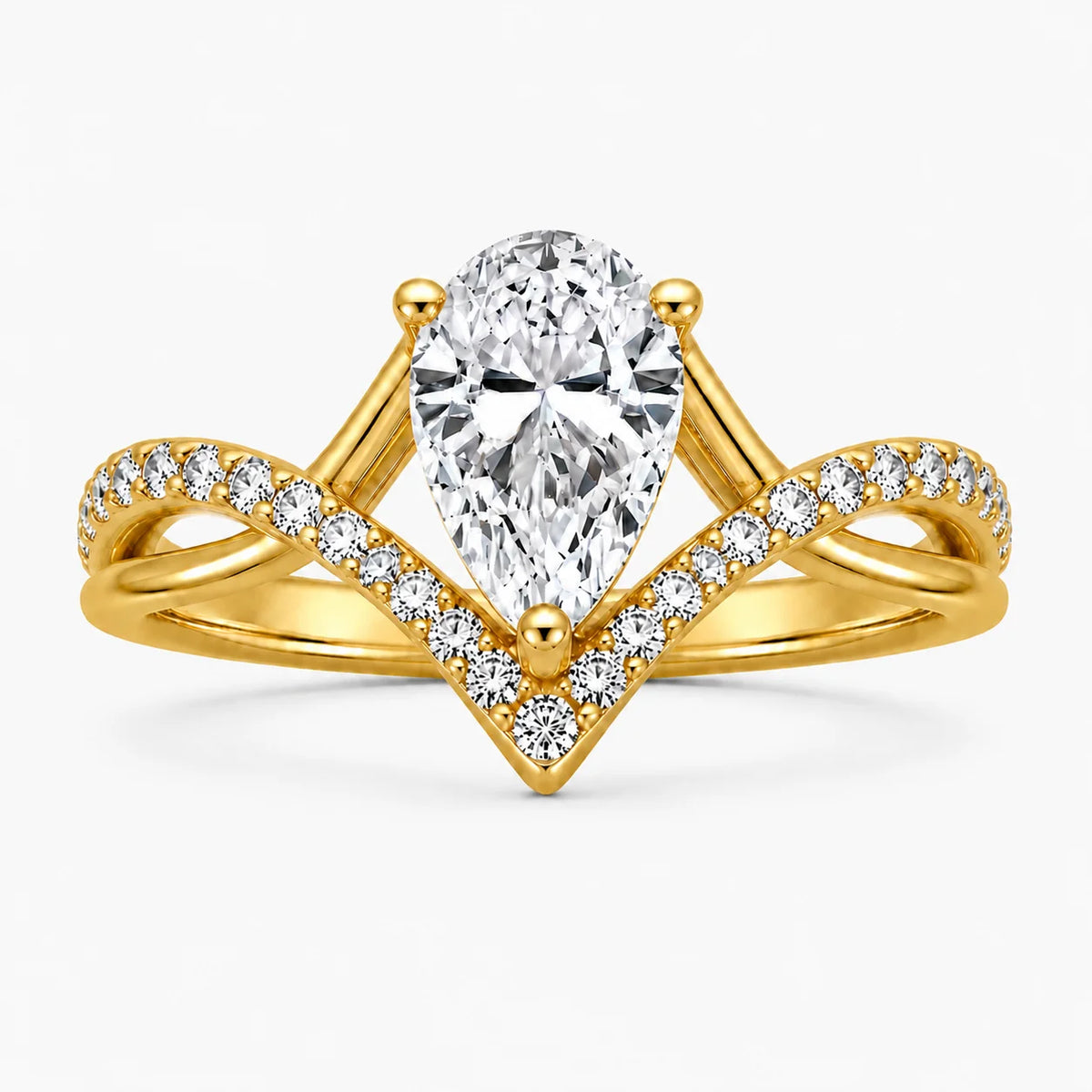 The Couronne Lumiere Pear Solitaire Ring