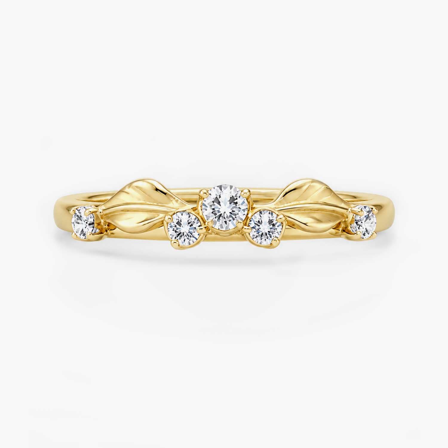 The Lux Ordo Lumiere Round Leaf Pave Ring