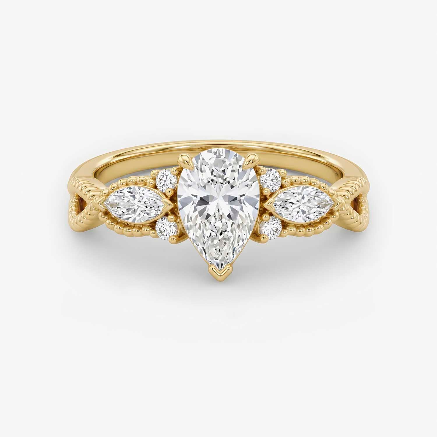 The Astra Bind Pear Solitaire Ring