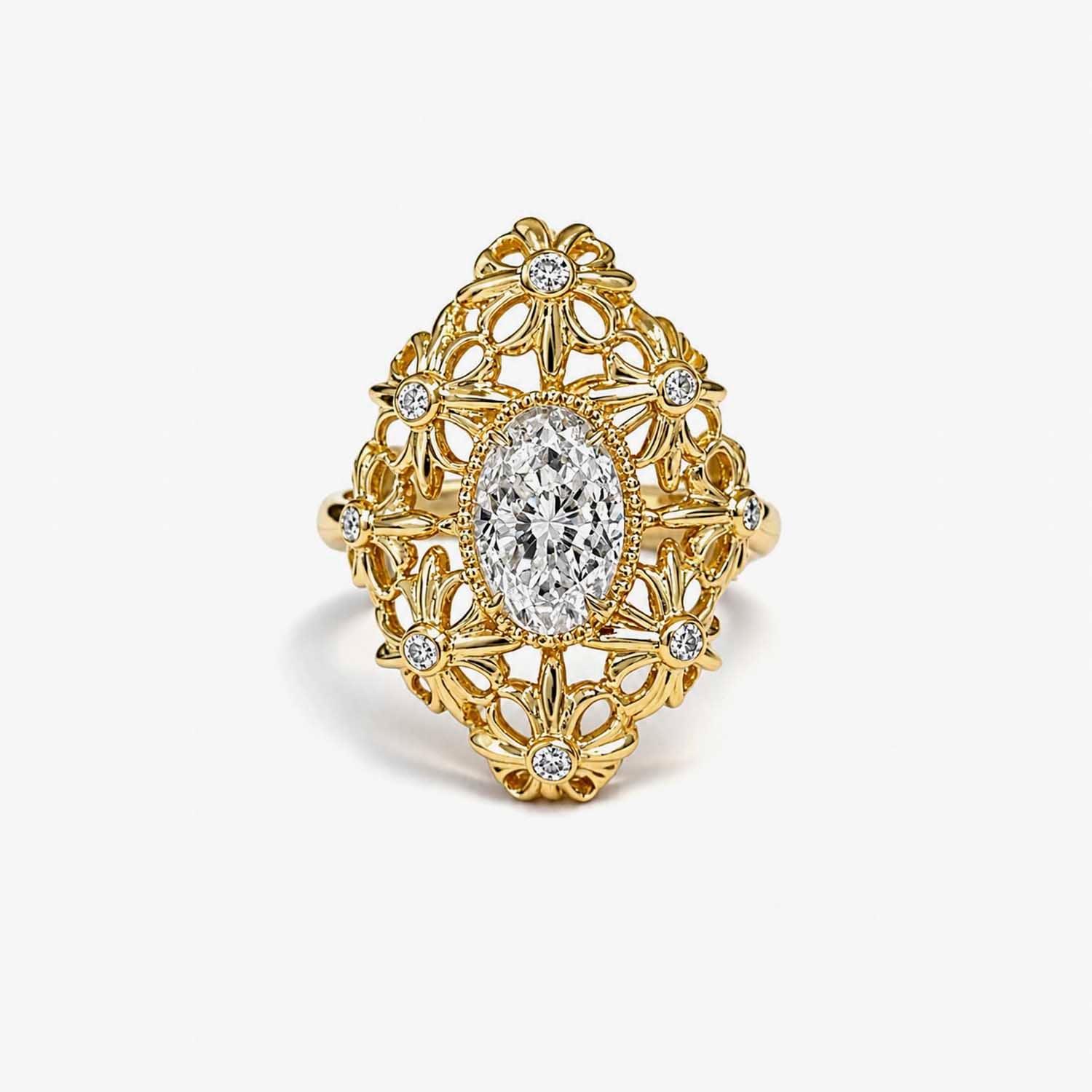 The Lux Ordo Lumiere Oval Filigree Cross Power Ring