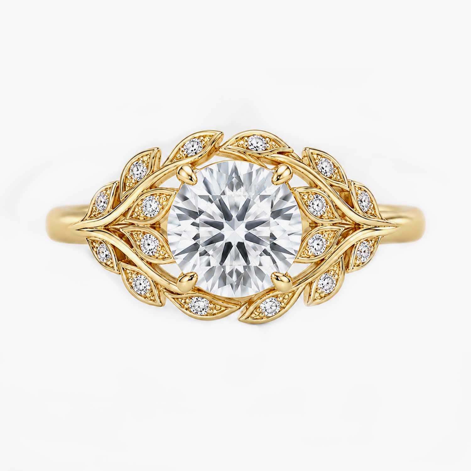 The Clementia Lumiere Oval Filigree Olive Leaf Ring