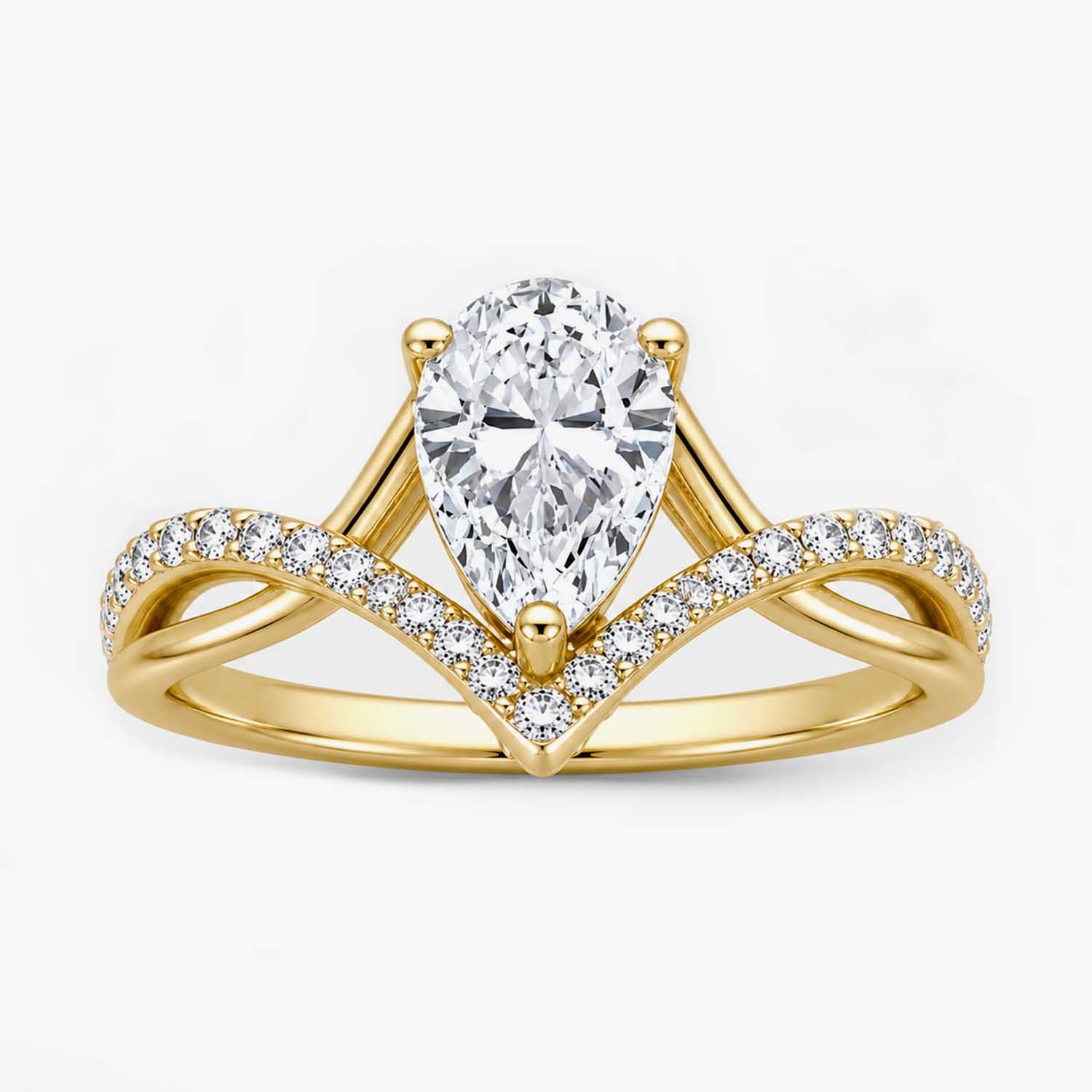 The Couronne Lumiere Pear Solitaire Ring