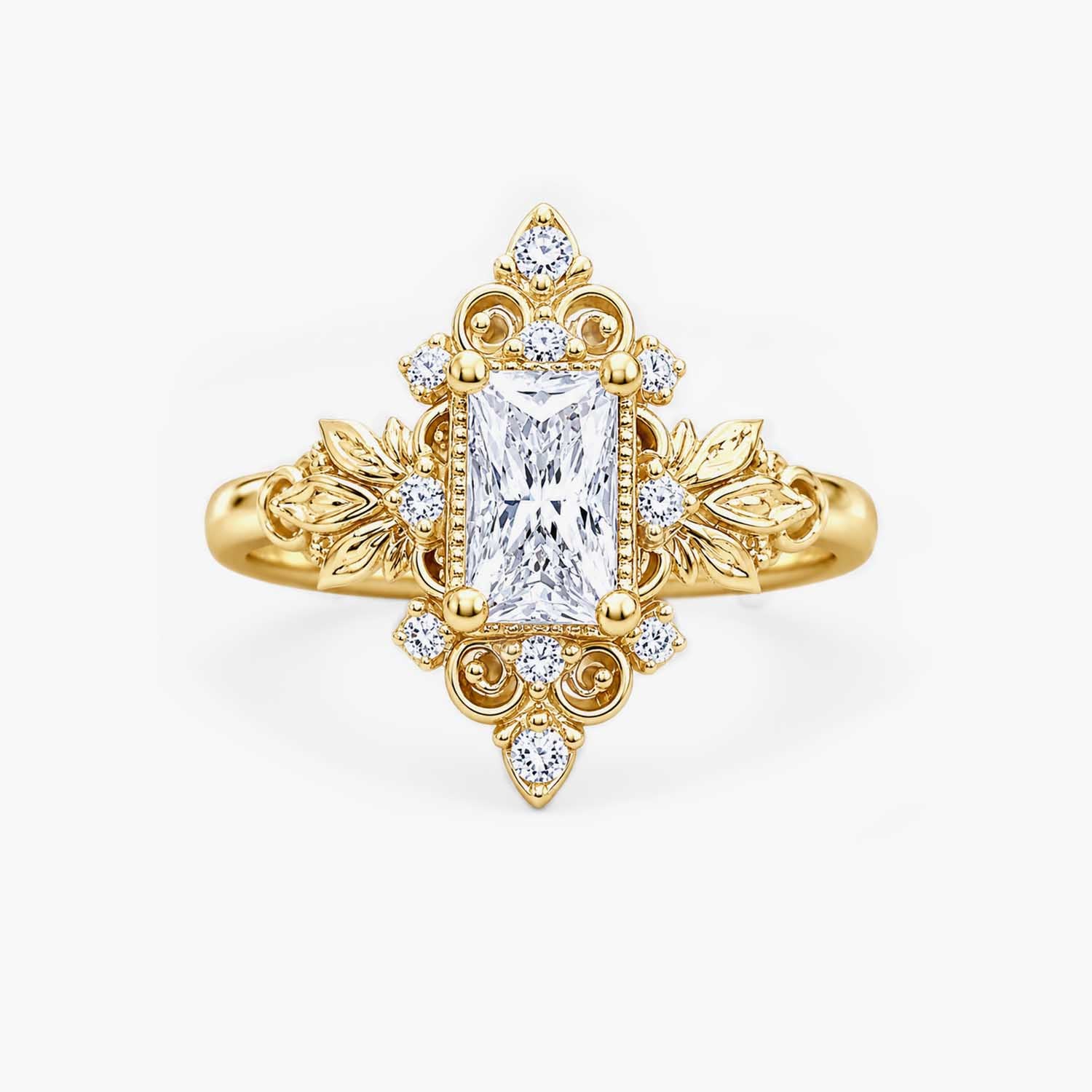 The Clementia Lumiere Radiant Cut Filigree Ring