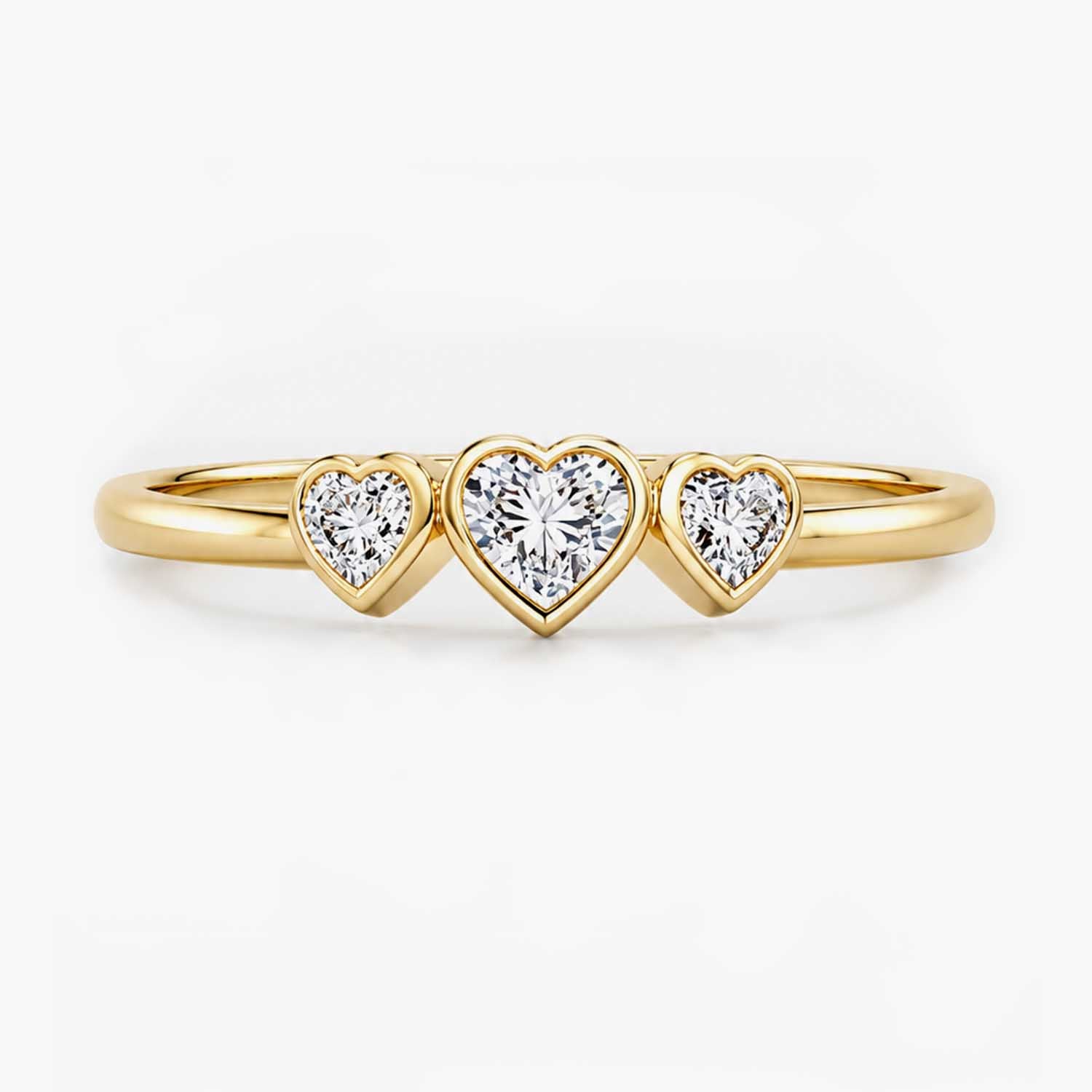 The Cor Fluctus Triple Heart Pave Ring