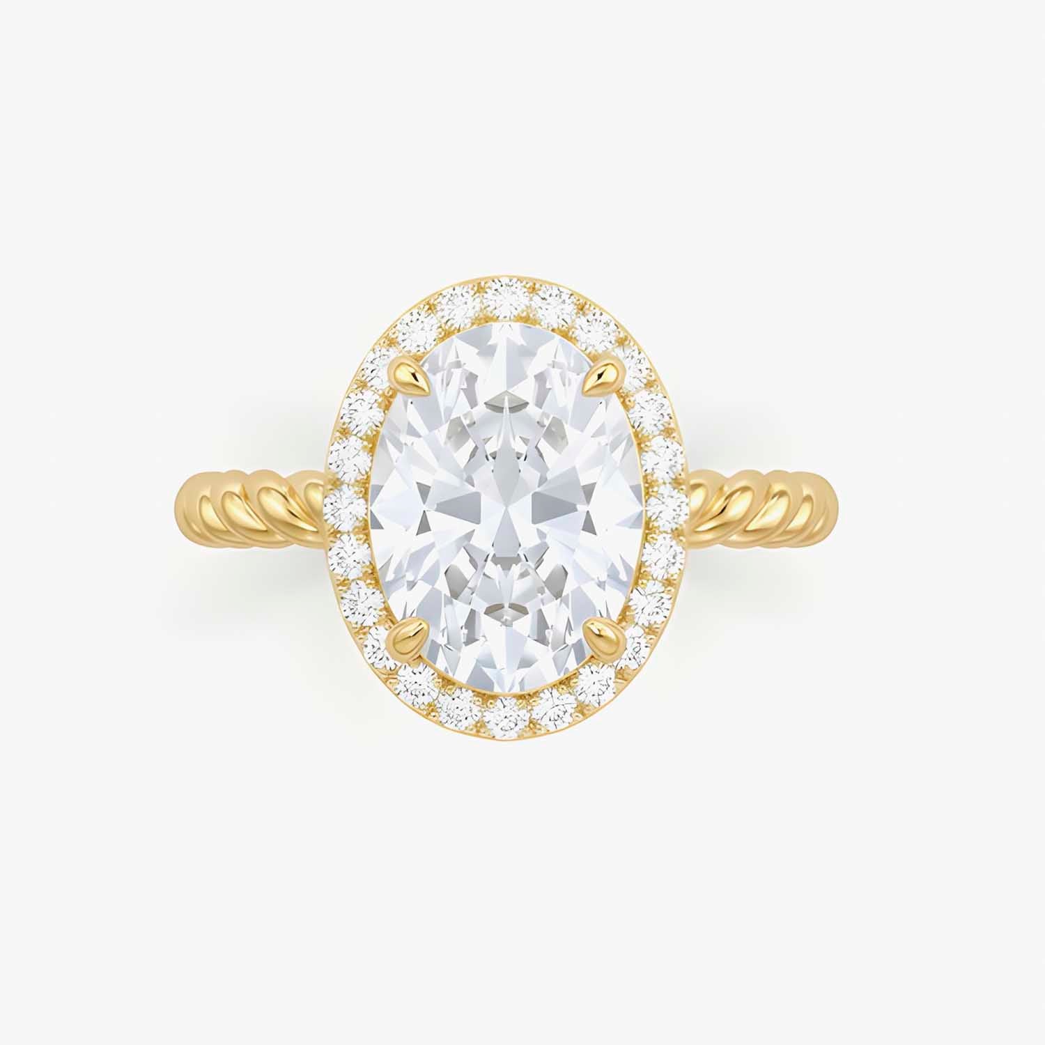The Lumiere Corda Oval Halo Solitaire Ring