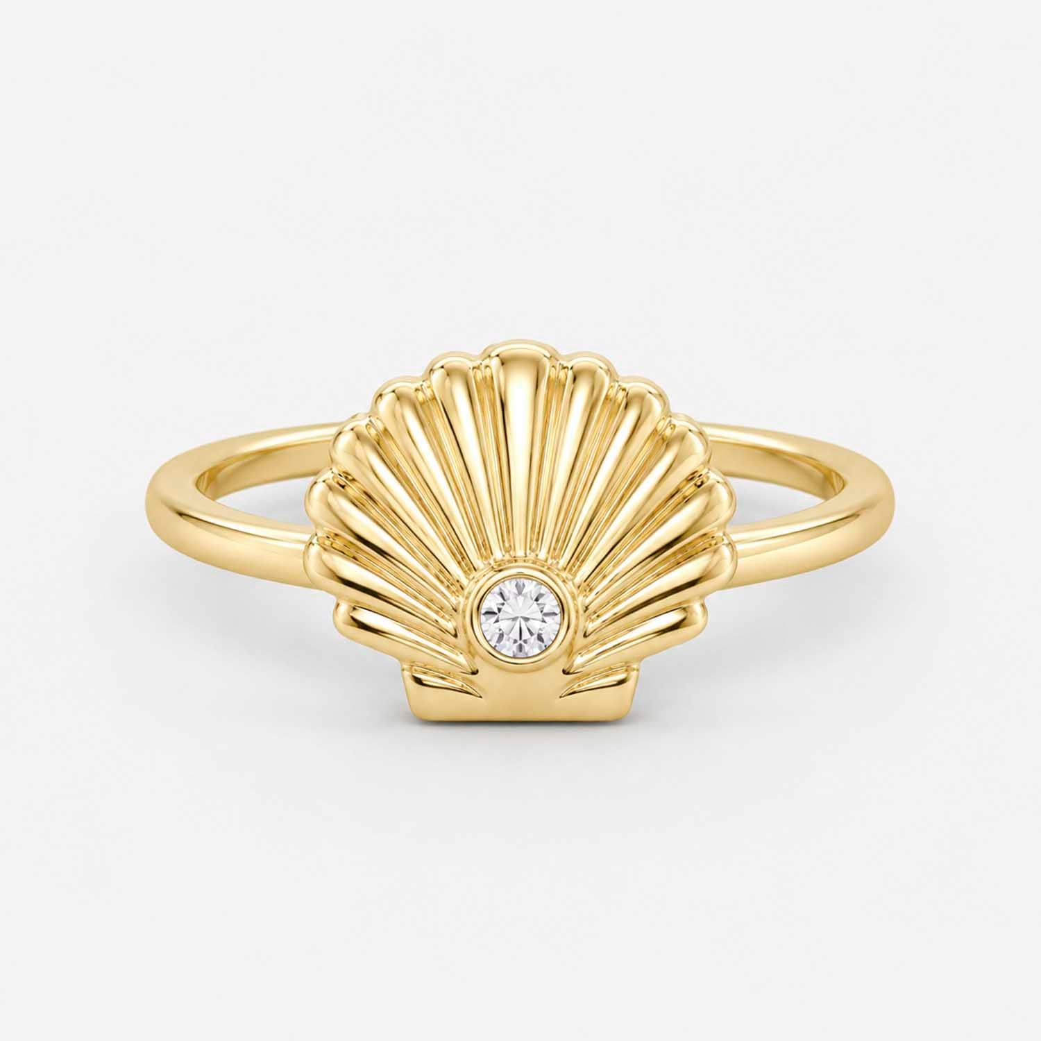 The Lux Ordo Fluctus Shell Diamond Ring