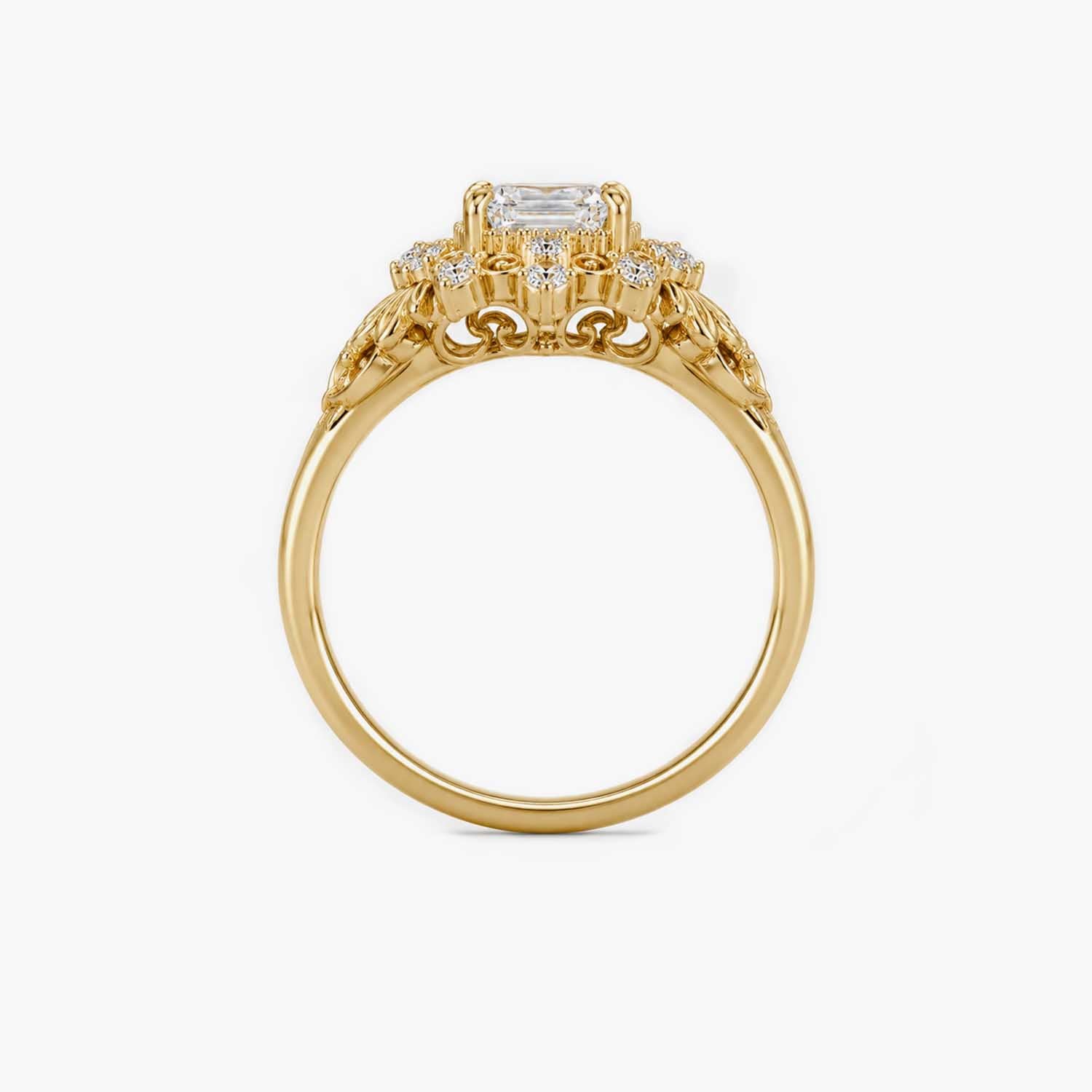 The Clementia Lumiere Radiant Cut Filigree Vintage Ring