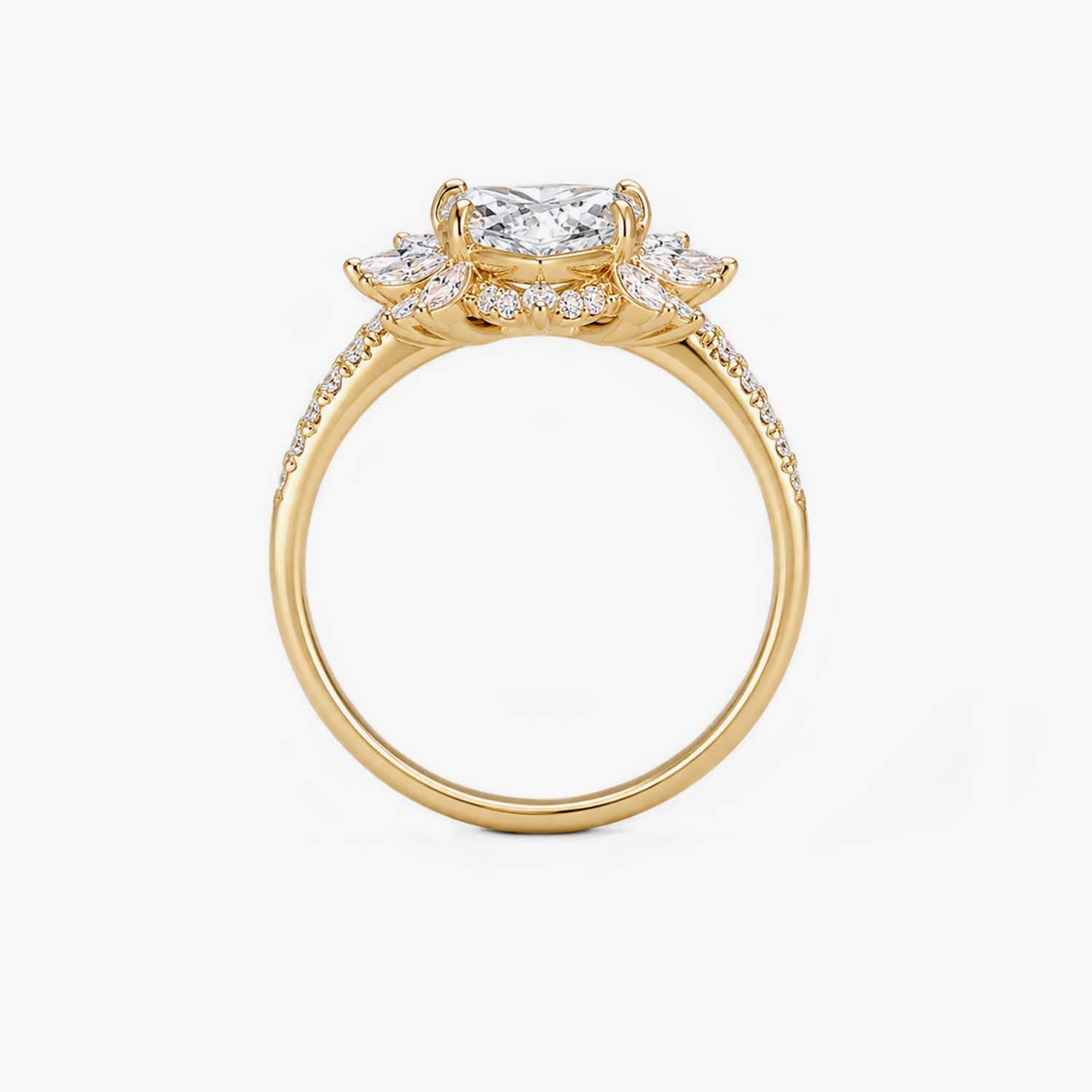The Clementia Lumiere Pear-Shaped Lotus Pave Ring