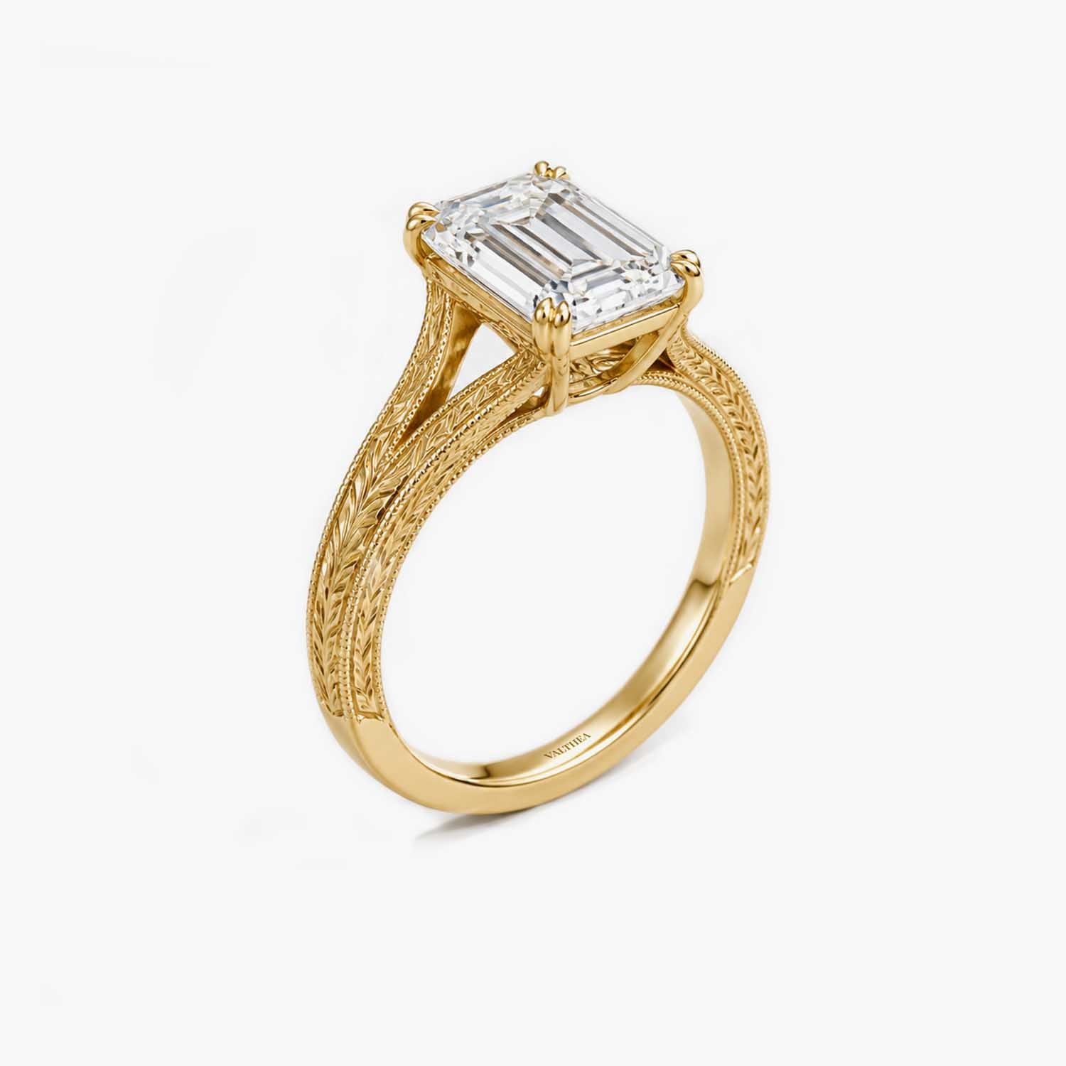 The Filigree Emerald Cut Solitaire Ring