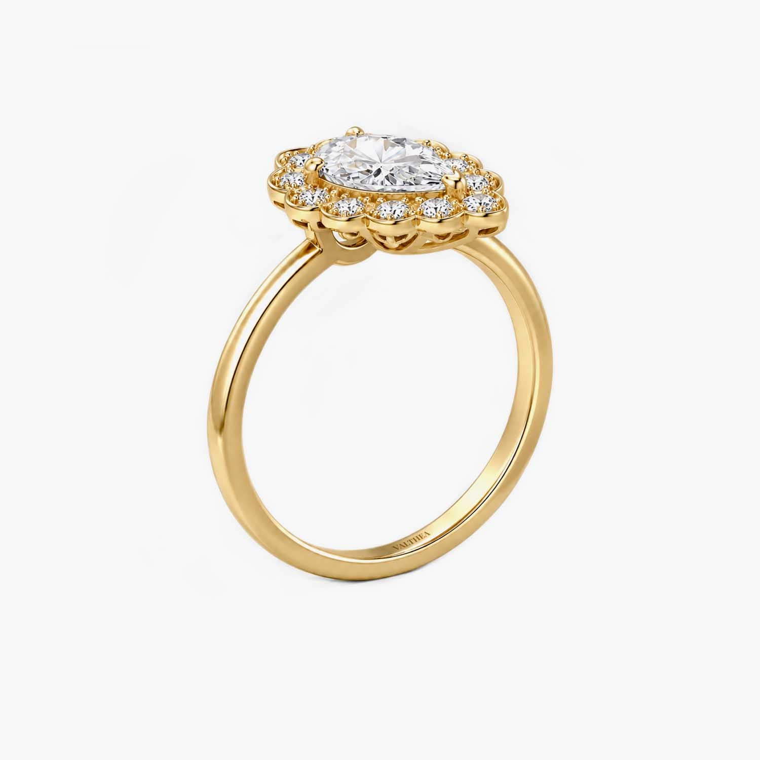The Lux Ordo Corona Pear Solitaire Ring