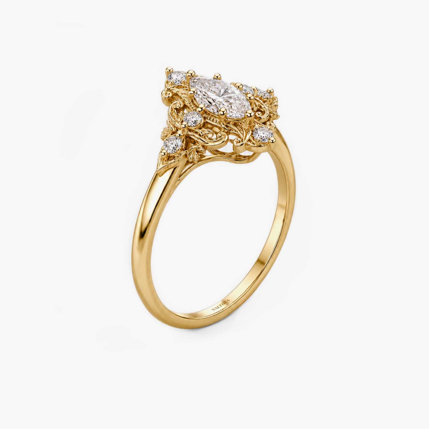 The Clementia Lumiere Marquise Filigree Floral Ring