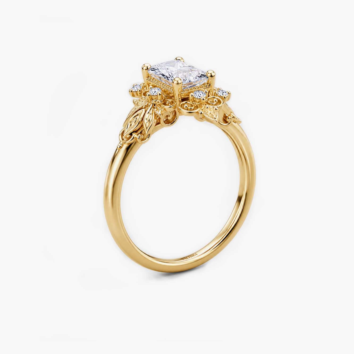 The Clementia Lumiere Radiant Cut Filigree Ring