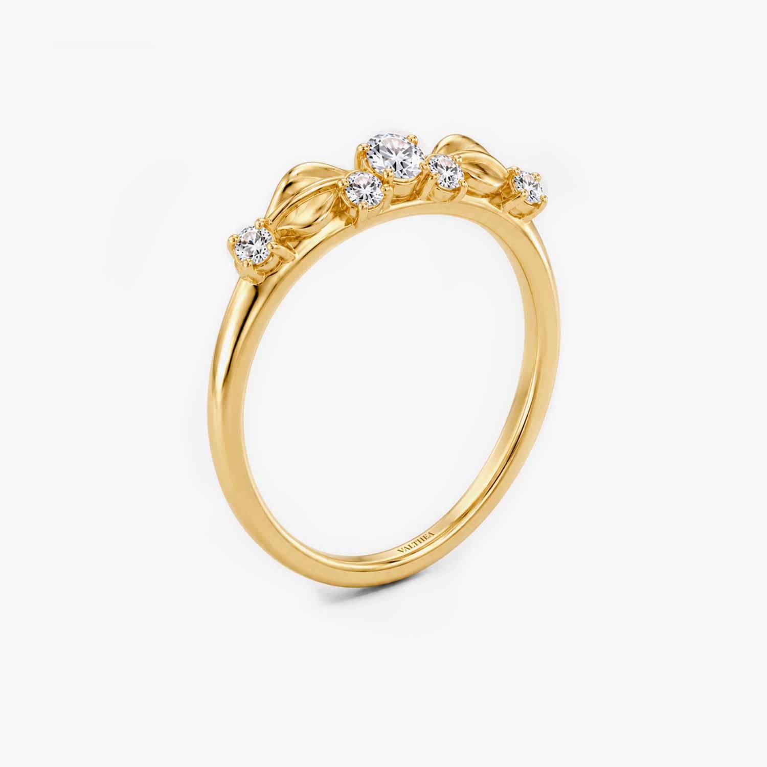The Lux Ordo Lumiere Round Leaf Pave Ring