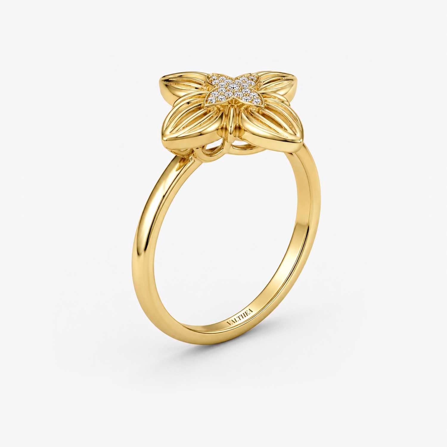 The Luminis Clementia Cross Floral Filigree Ring