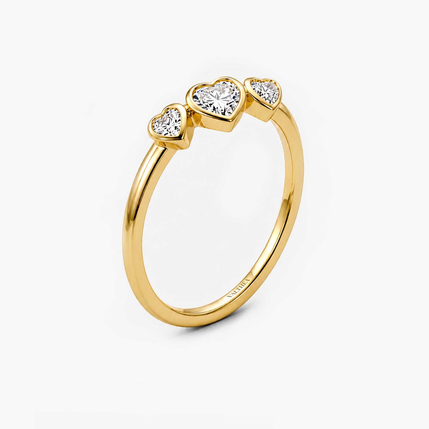 The Cor Fluctus Triple Heart Pave Ring