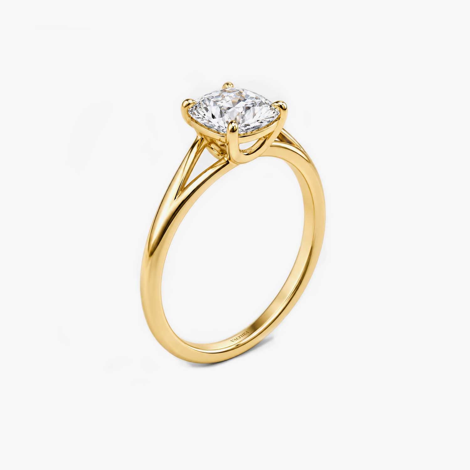 The Cubis Cushion Split-Shank Solitaire Ring