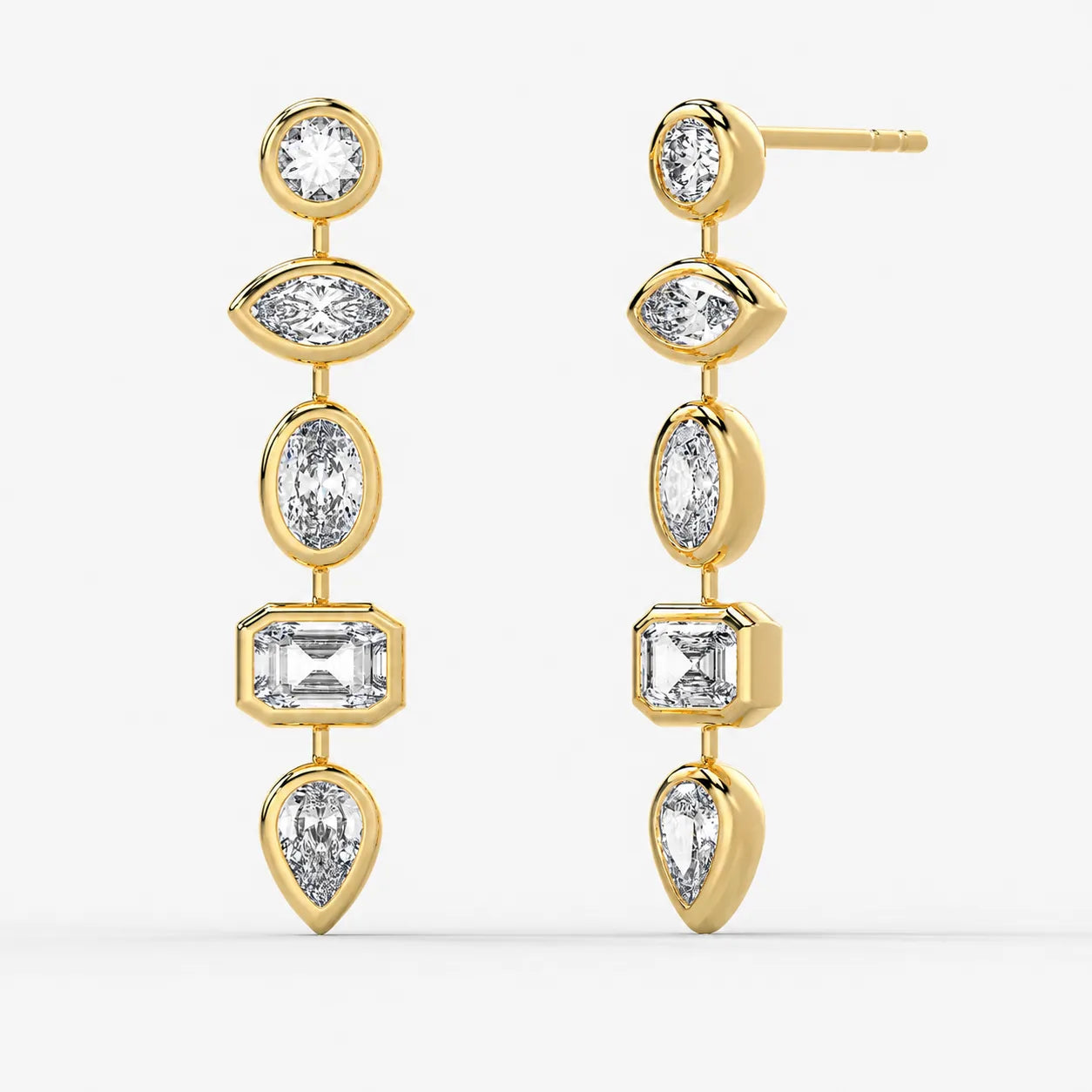 The Cascade Bezel Earrings