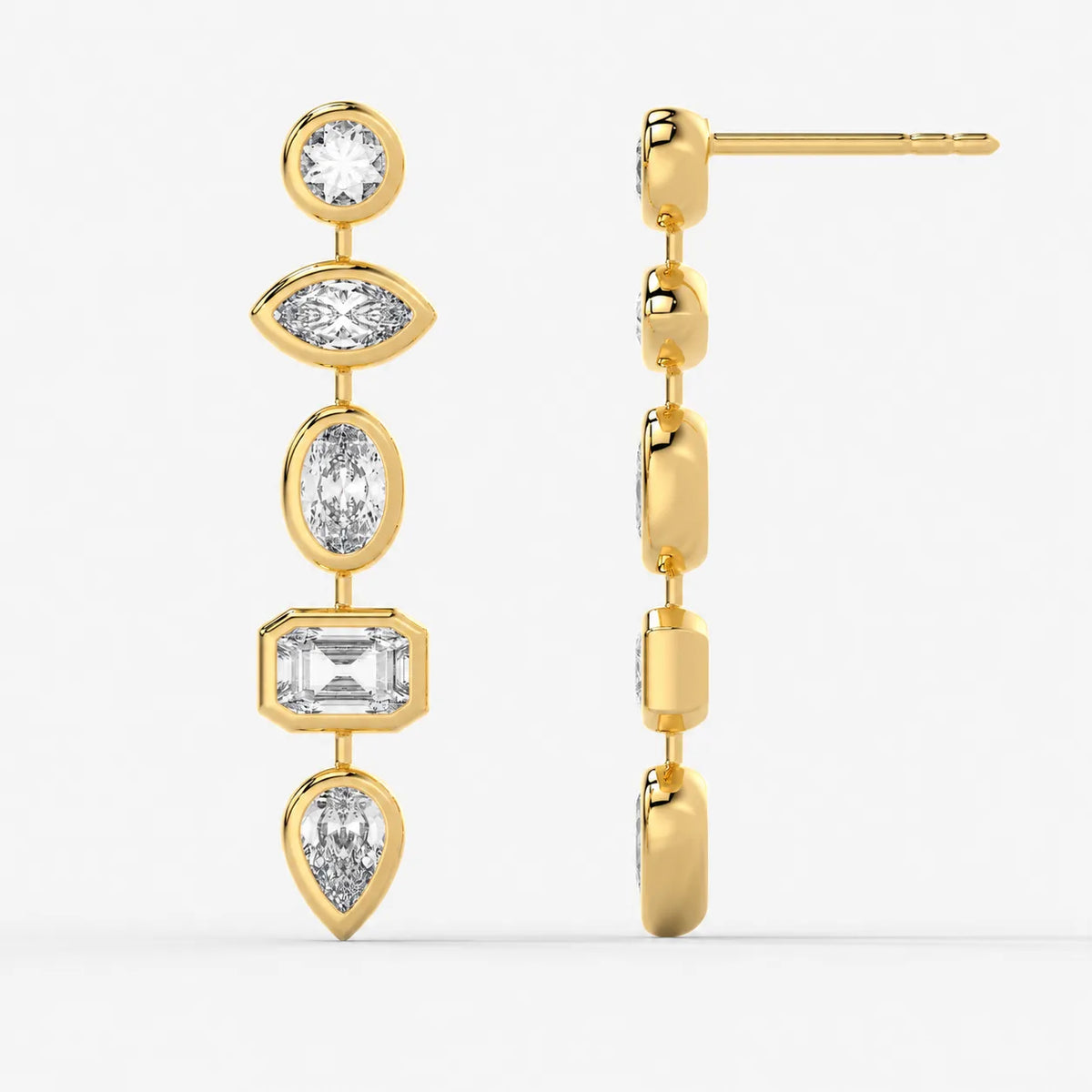 The Cascade Bezel Earrings