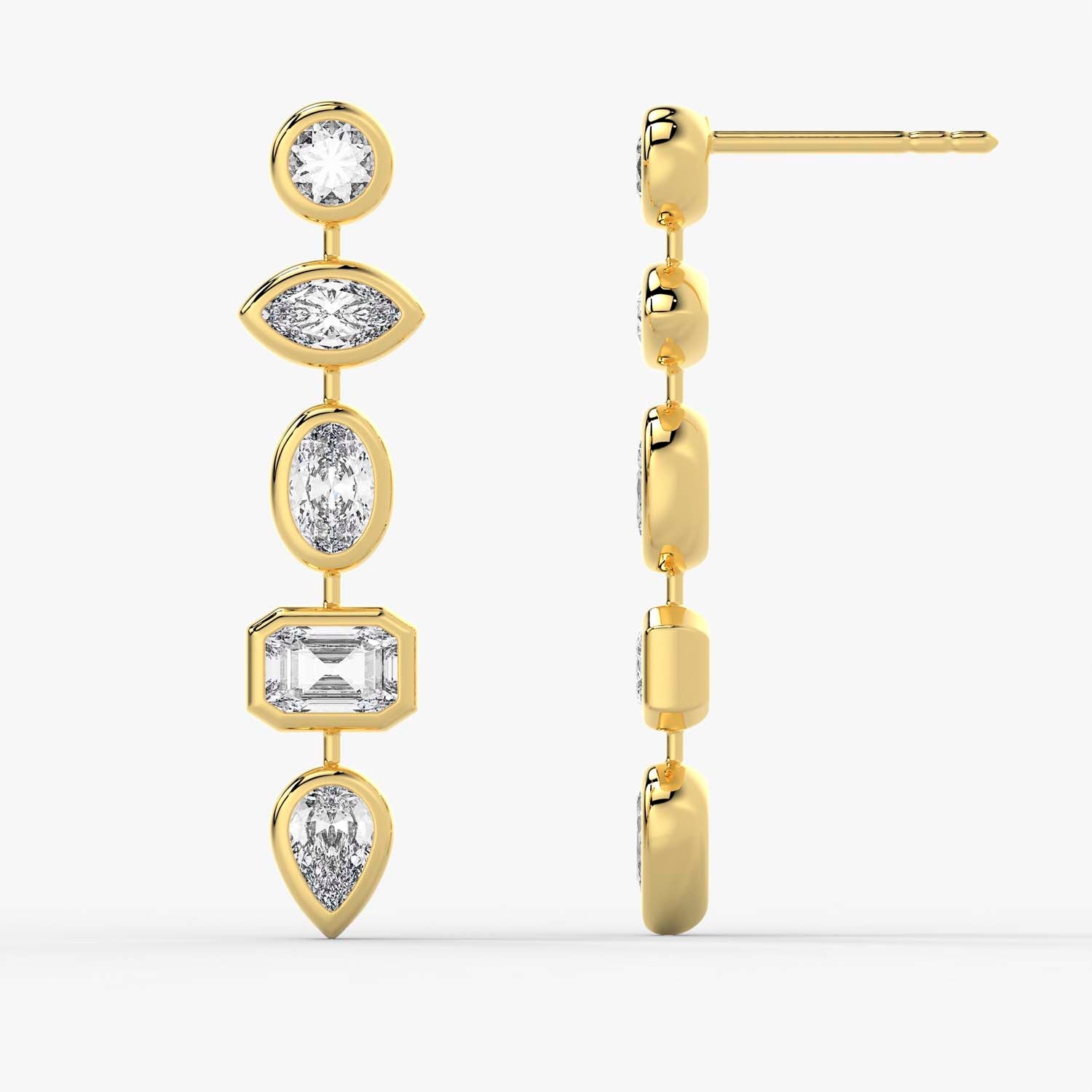 The Cascade Bezel Earrings